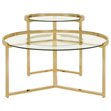 Delia - 2 Piece Round Glass Top Nesting Coffee Table