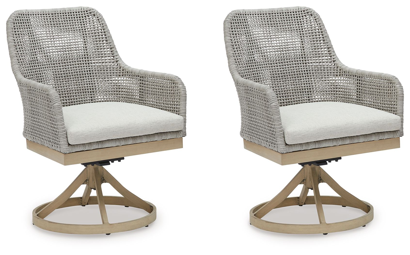Signature Design by Ashley® Seton Creek - Gray - Swivel Chair With Cushion (Set of 2) | Meri Furniture