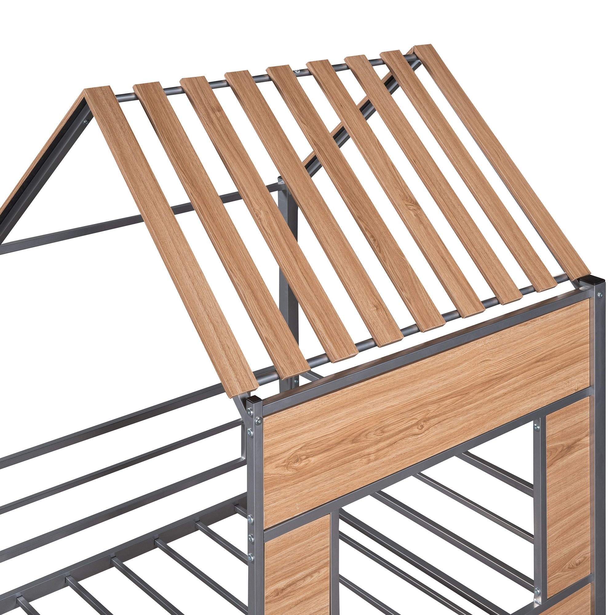 Loft Bed With Roof, Window, Guardrail, Ladder