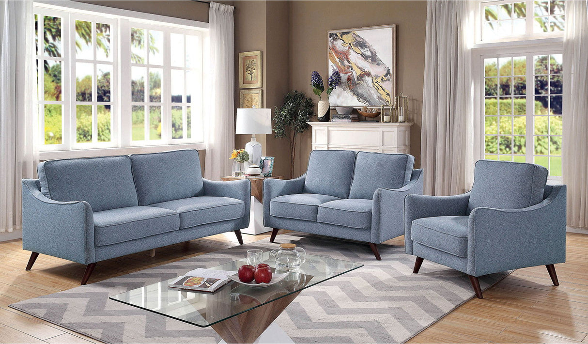 Furniture of America Maxime - Sofa - Light Blue | Meri Furniture