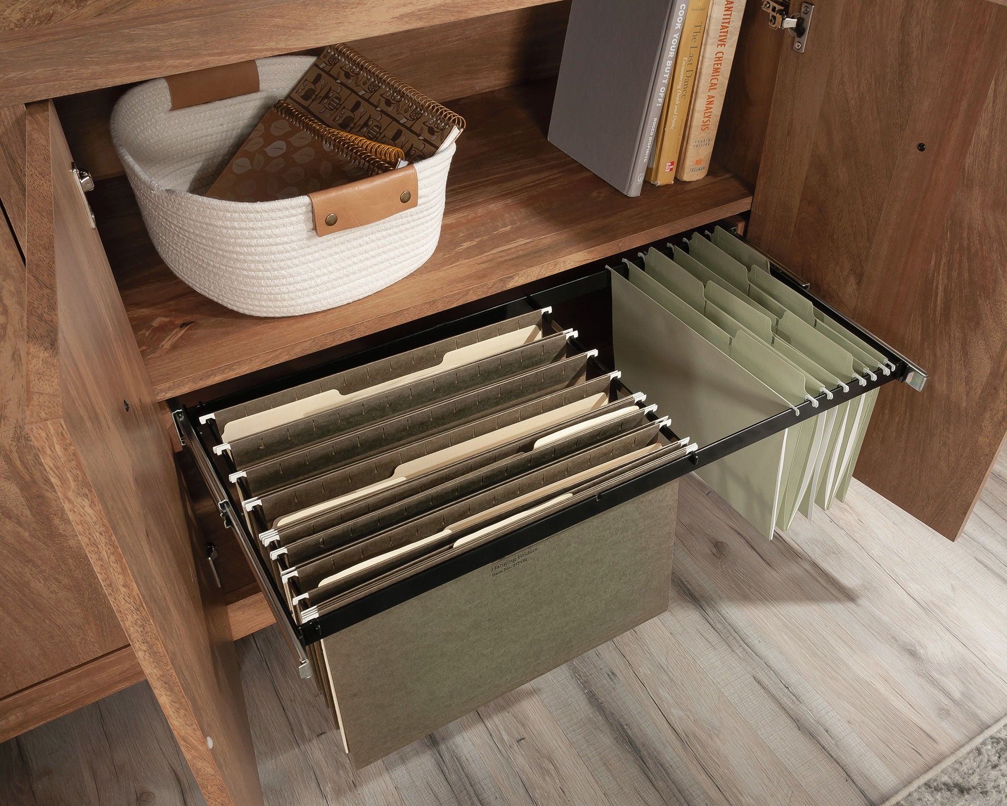 Office Credenza with Doors in Sindoori Mango