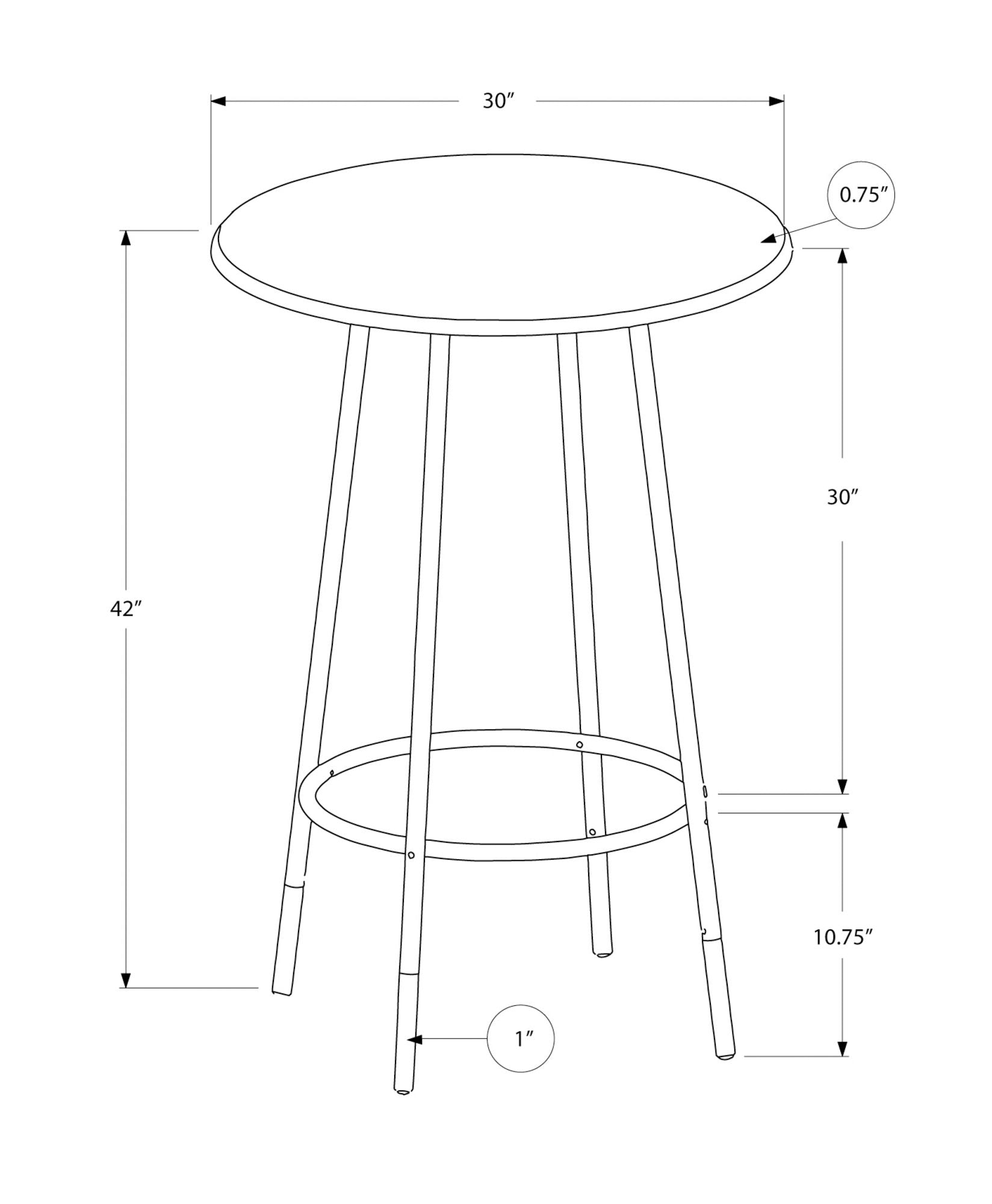 Home Bar Table With Bar Height, Small Round For Kitchen - Espresso
