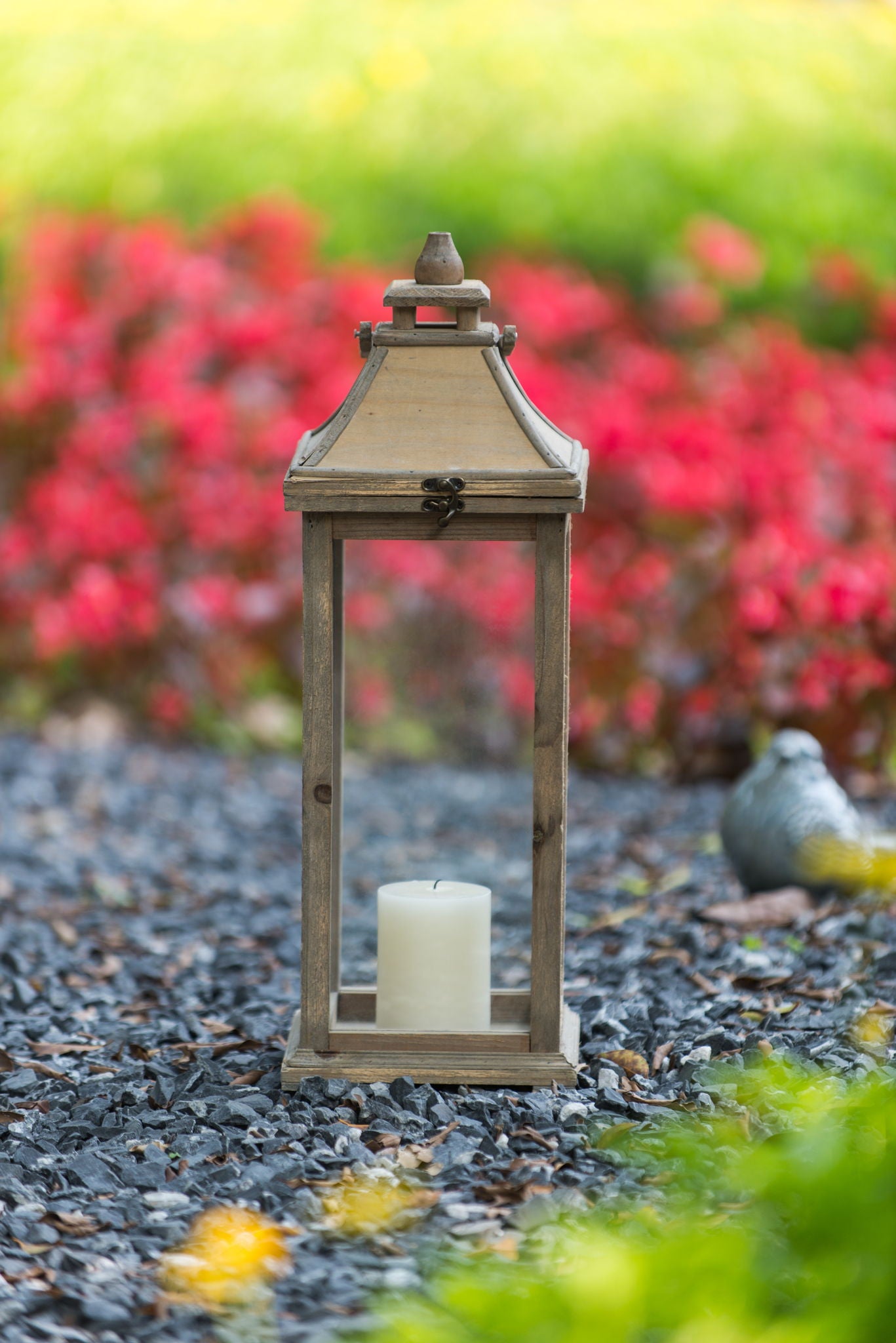 Candle Lantern Decorative, Hurricane Lantern Holder Decor For Indoor Outdoor, Home Garden Wedding - Ivory