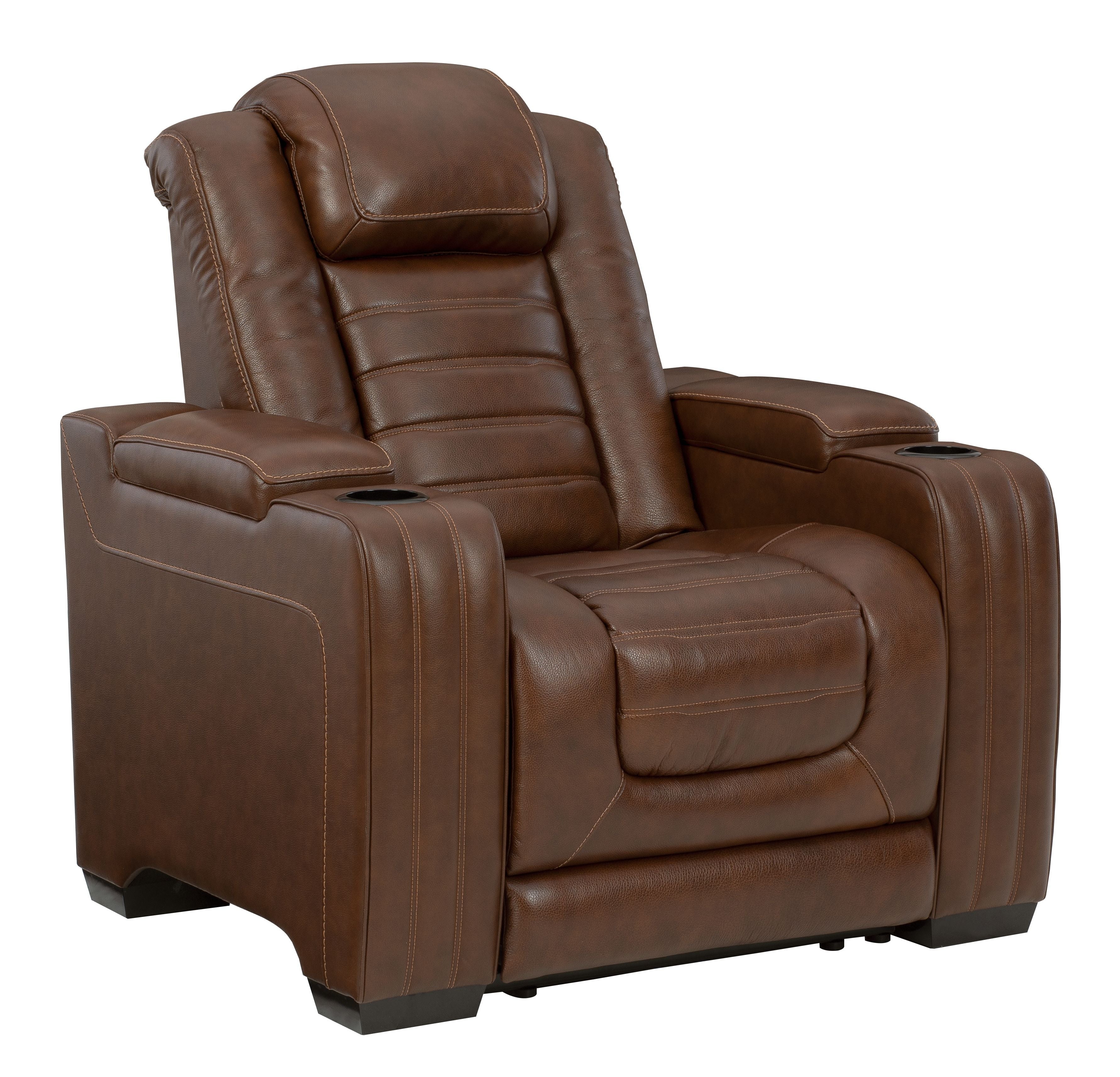 Ashley Furniture Backtrack - Chocolate - Pwr Recliner/Adj Headrest | Meri Furniture
