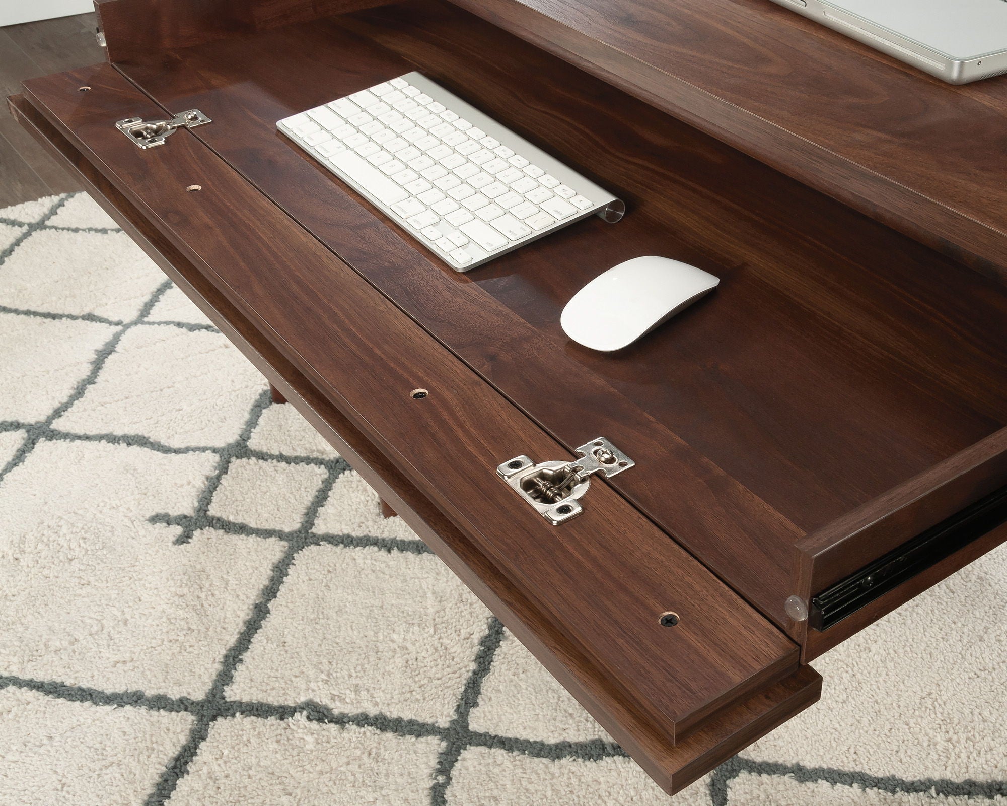Executive Pedestal Desk in Grand Walnut