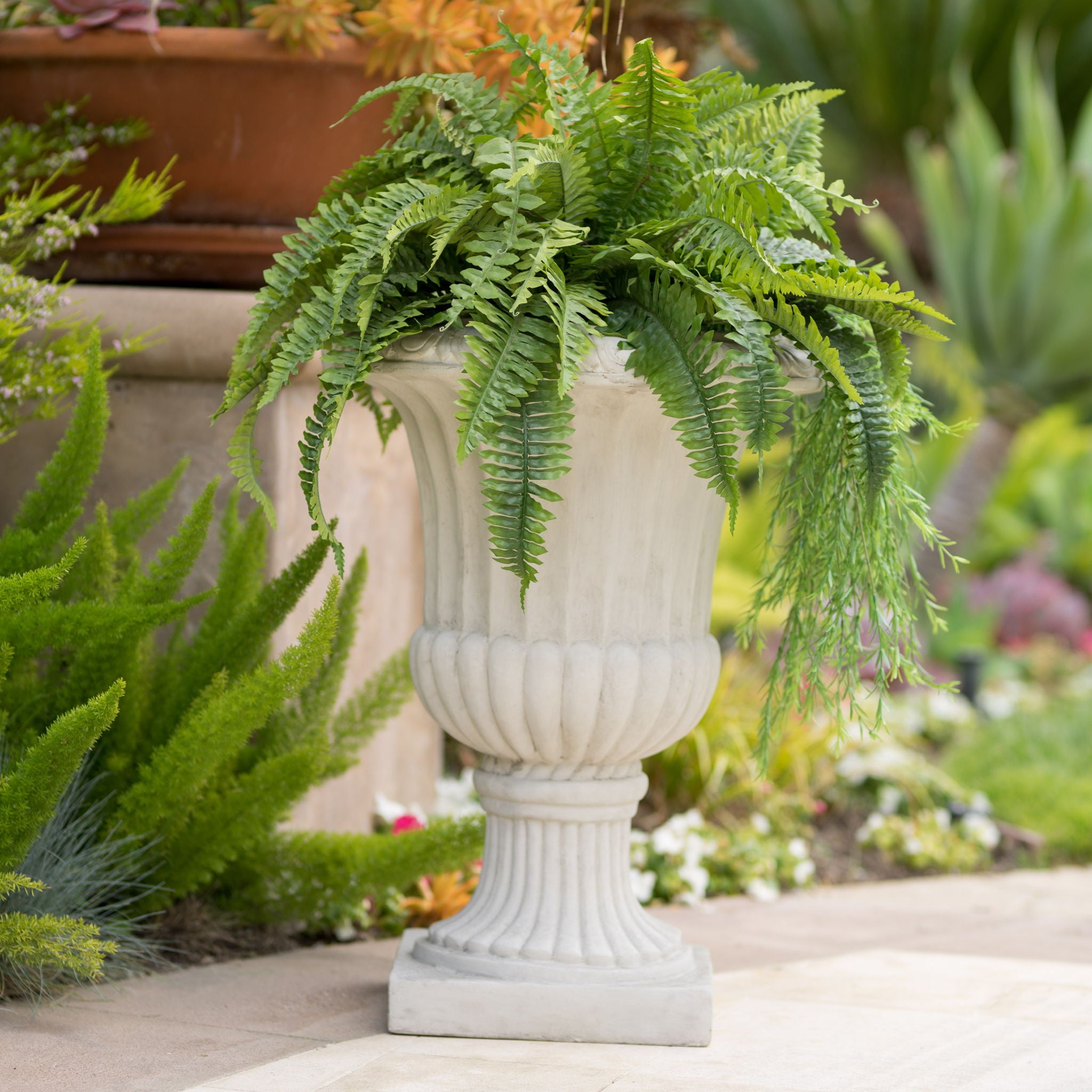 Classic Italian Urn Planter - Antique White