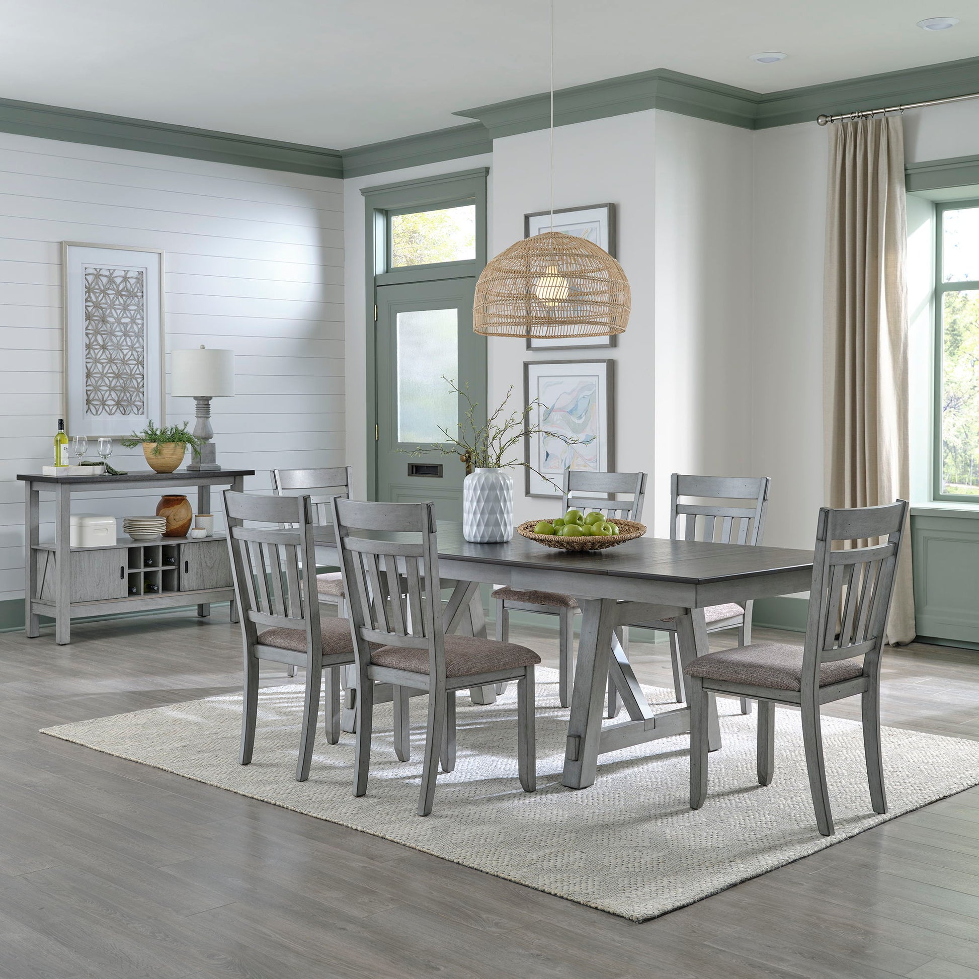 Liberty Furniture Newport - Trestle Table Set | Meri Furniture