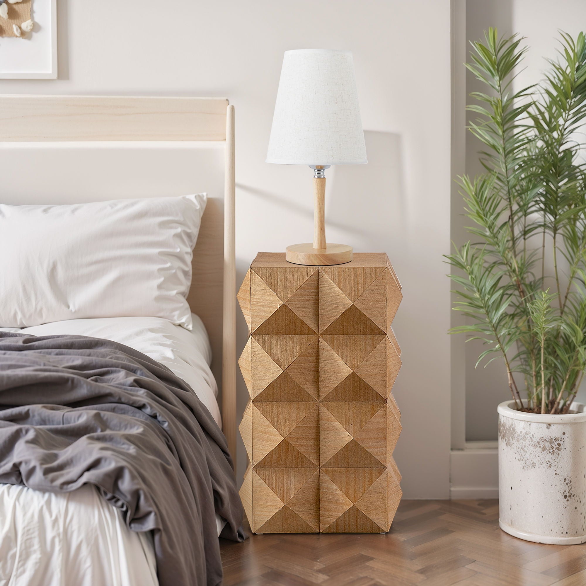 Side Table With 3D Embossed Pattern Design