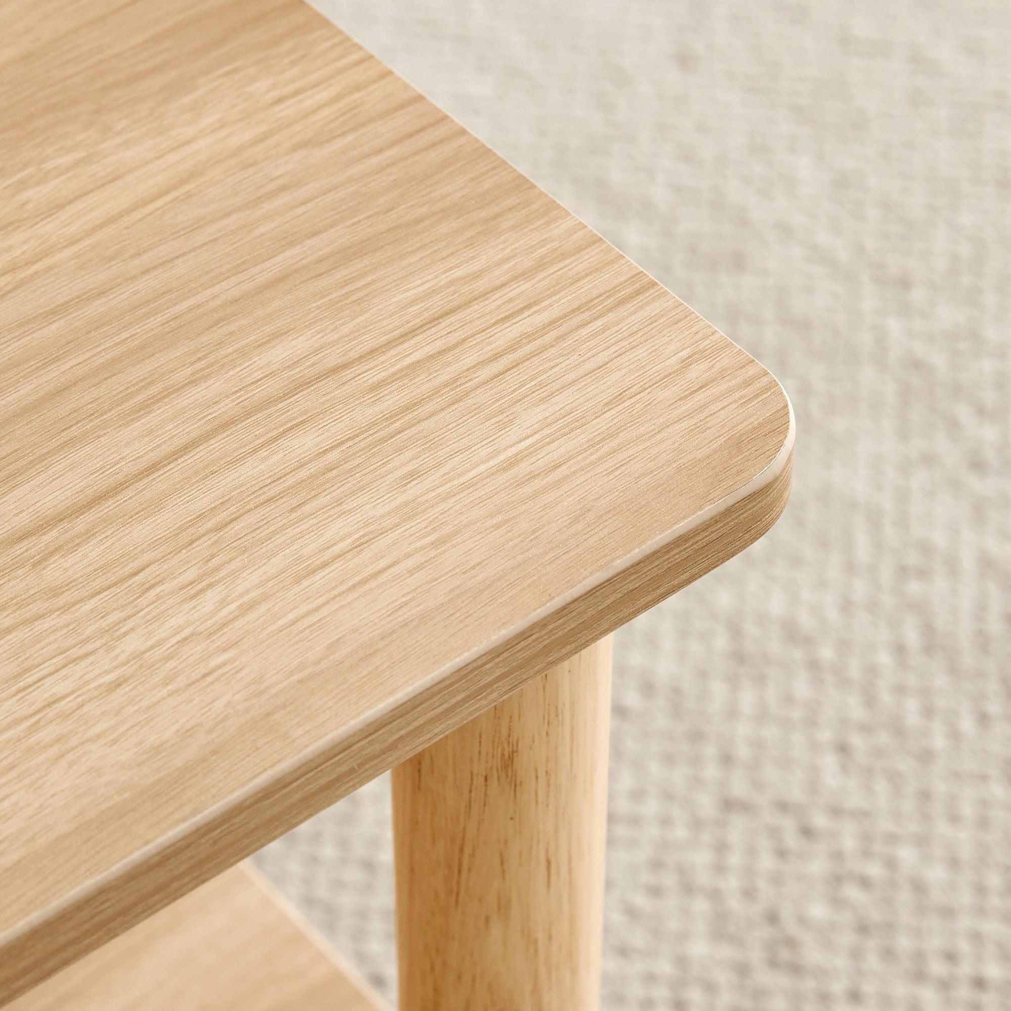 Modern 2 Tier Coffee Table With Open Storage Shelf For Living Room