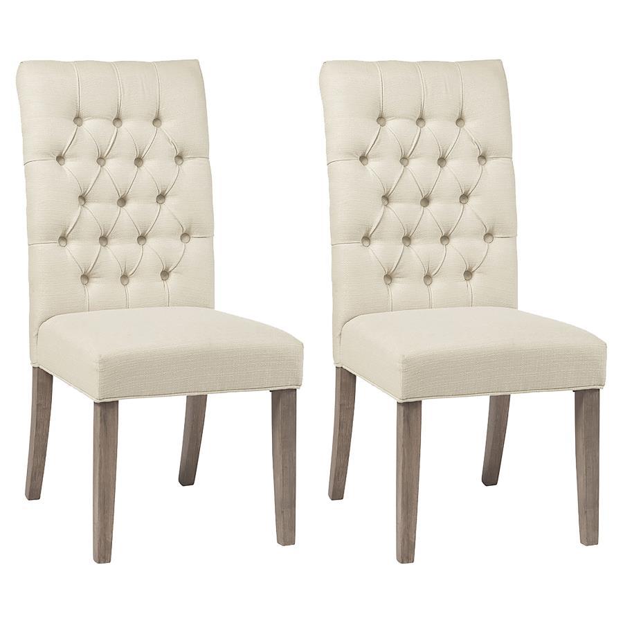 Coaster Fine Furniture Douglas - Upholstered Dining Side Chair (Set of 2) - Oatmeal | Meri Furniture