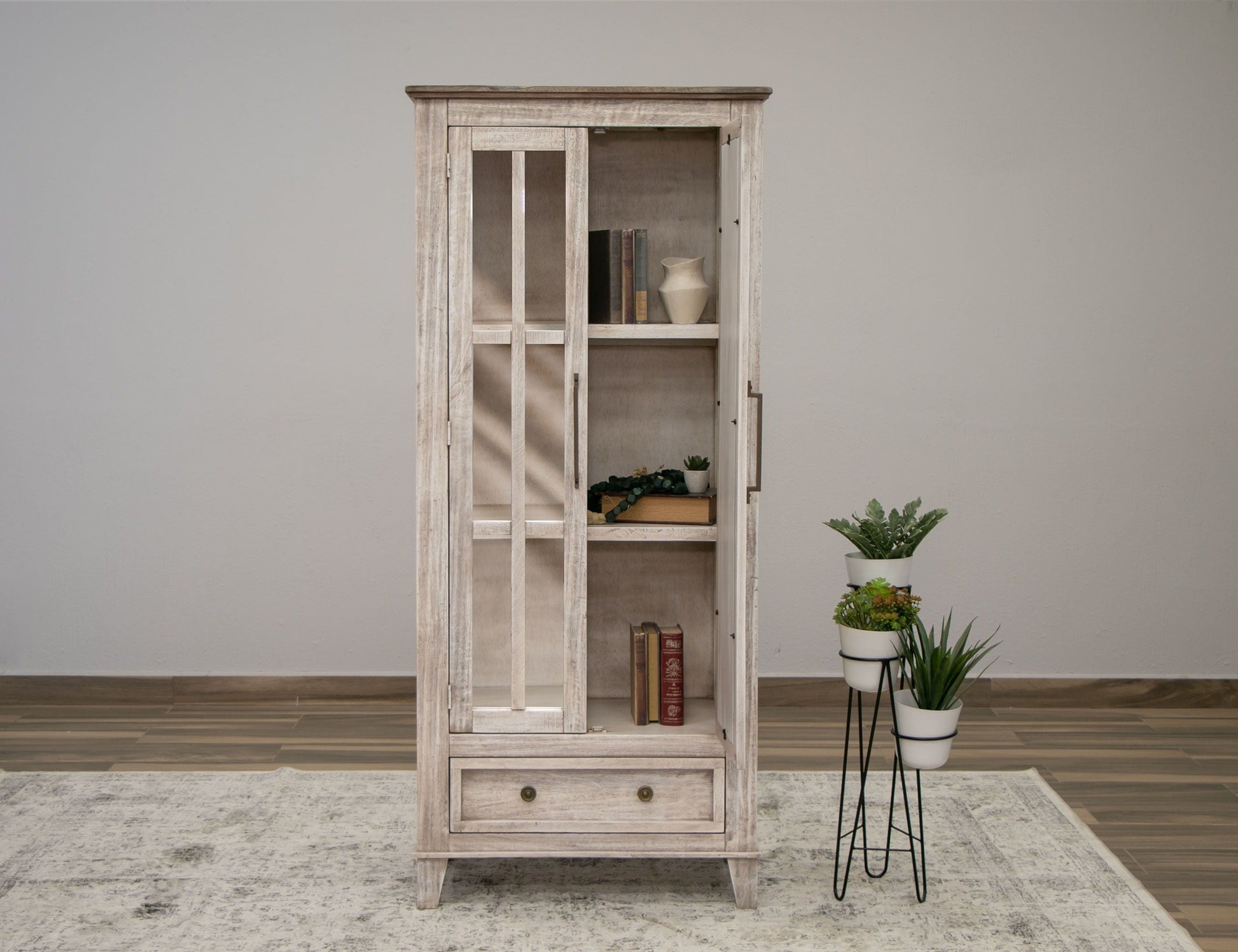 International Furniture Direct Sahara - Cabinet - Light Cream / Brown Caramel | Meri Furniture