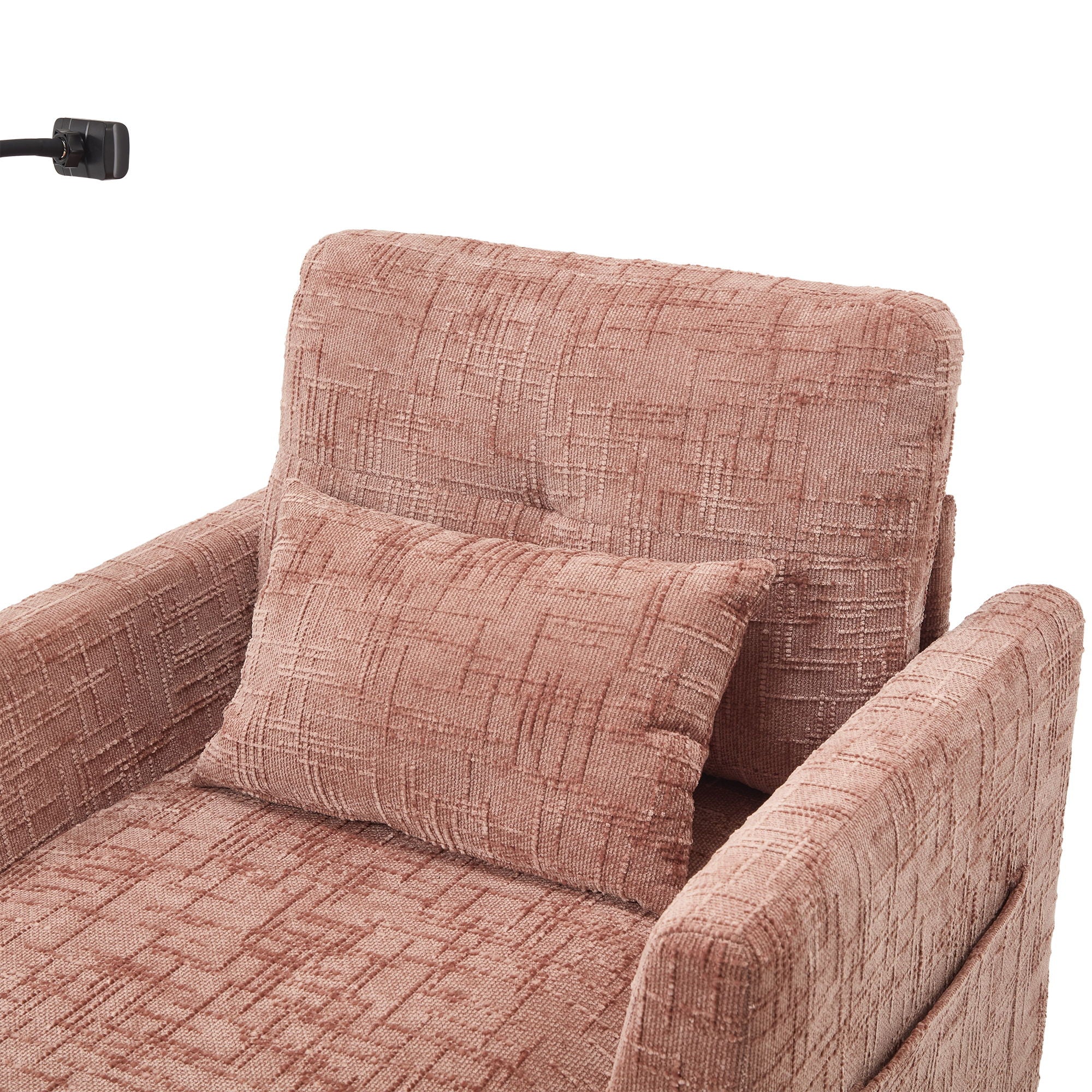 Multifunctional Chenille Recliner Sofa With Storage And Phone Bracket