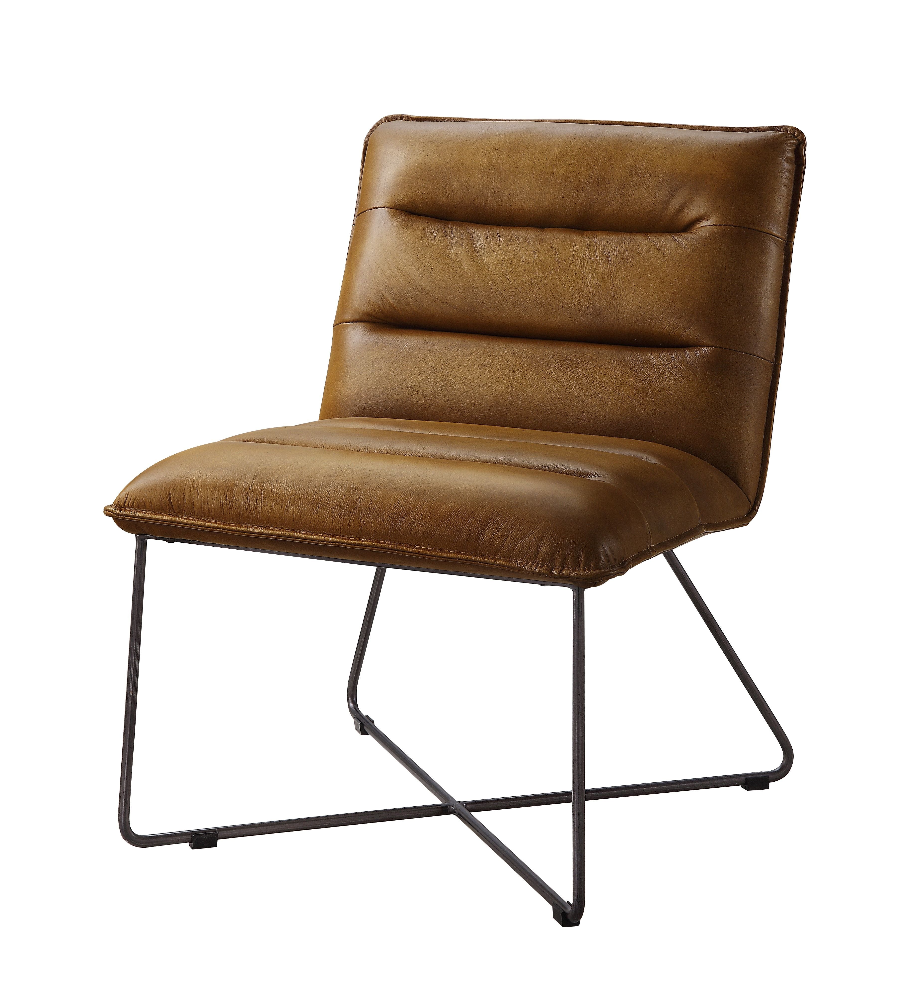 ACME Balrog - Accent Chair - Saddle Brown Top Grain Leather | Meri Furniture