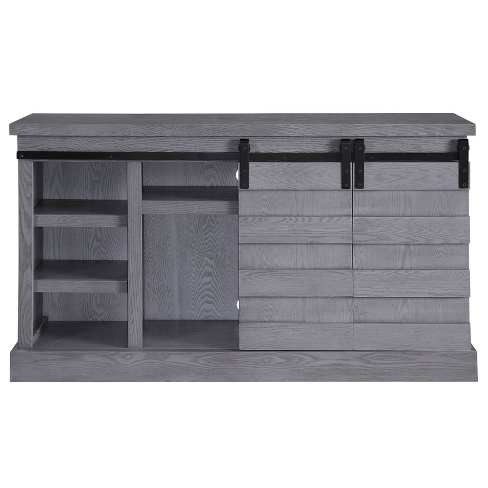 Amrita - TV Stand With Fireplace - Gray Oak