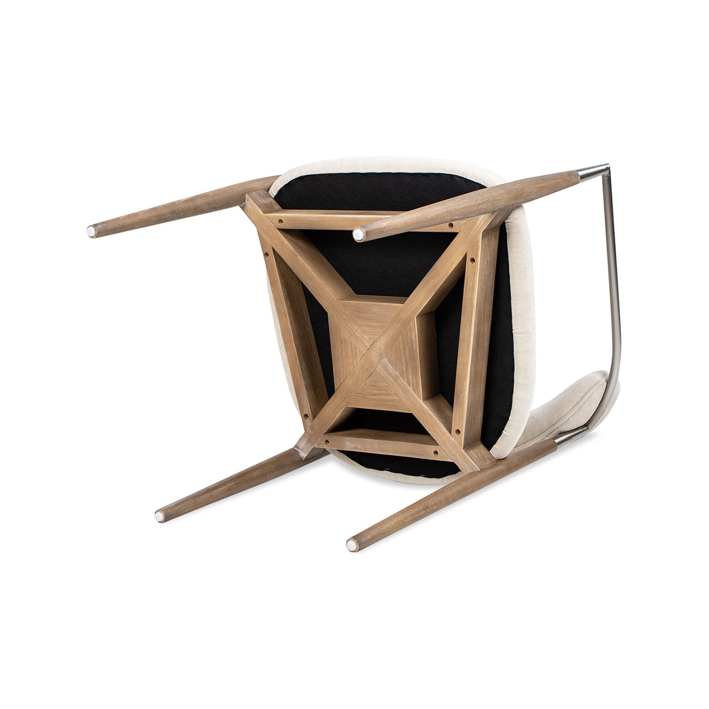 Artemis - Mixed Material Upholstered Dining Arm Chair - Warm White