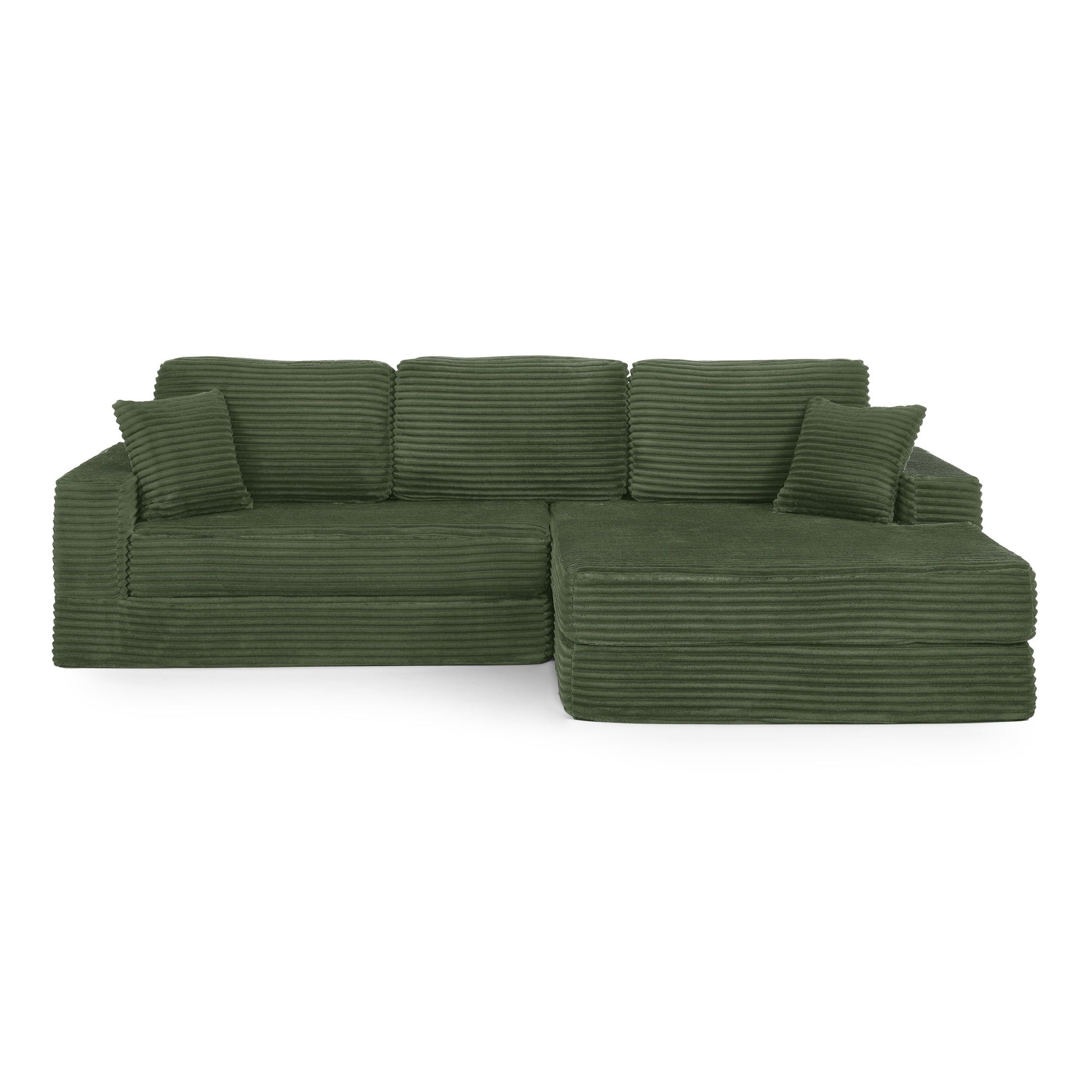 Modern Minimalist L Shape Modular Sectional Sofa, Corduroy Couch