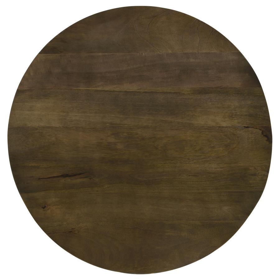 Coaster Fine Furniture Yaritza - Round Mango Wood Coffee Table - Natural And Gunmetal | Meri Furniture