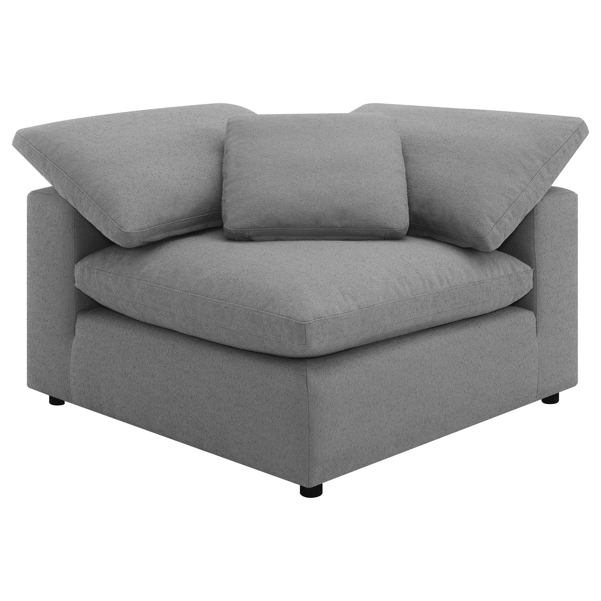 Segoura - 5 Piece Upholstered Modular Sectional With Reclined Back Pillows - Gray