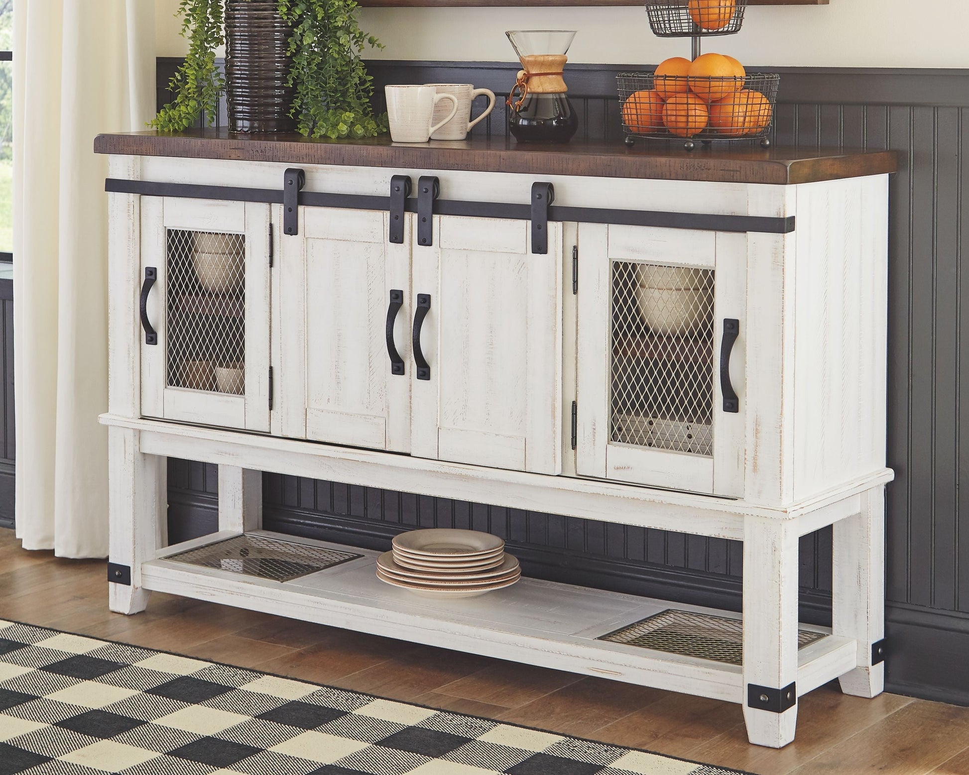 Signature Design by Ashley® Valebeck - White / Brown - Dining Room Server | Meri Furniture