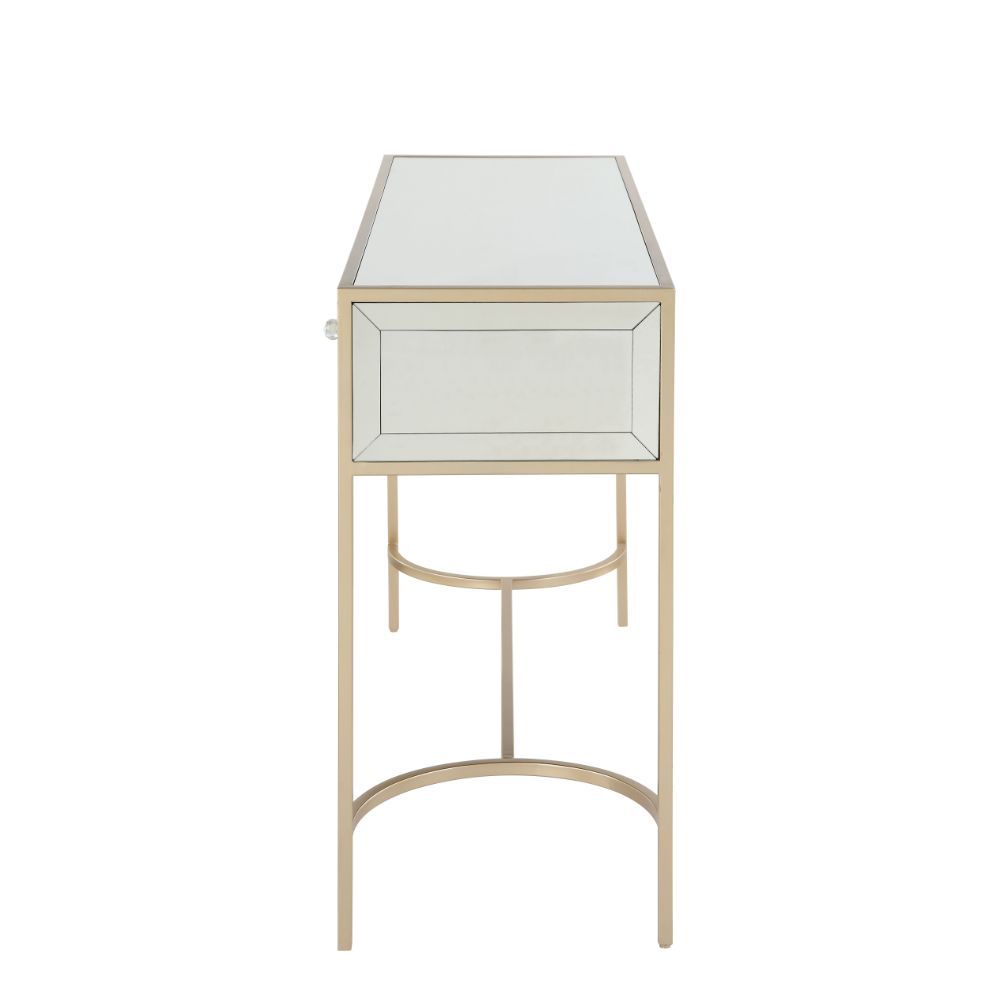 ACME Wisteria - Accent Table - Mirrored & Rose Gold | Meri Furniture