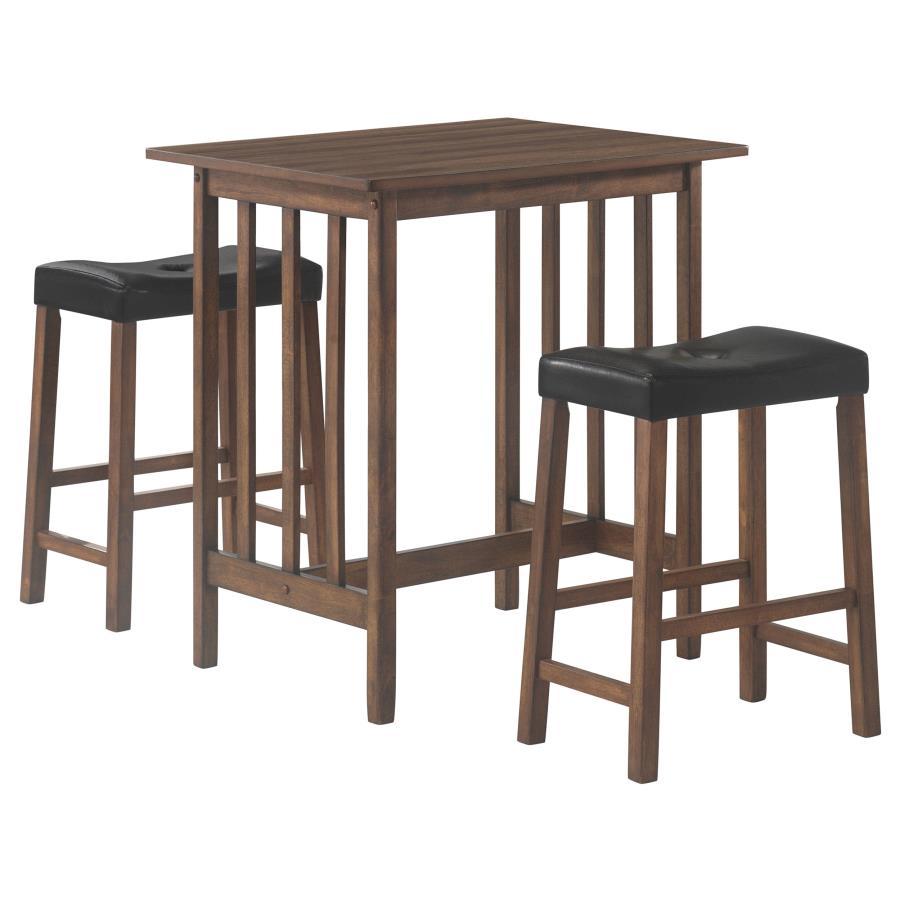 Oleander - 3 Piece Counter Height Dining Table Set Nut - Brown