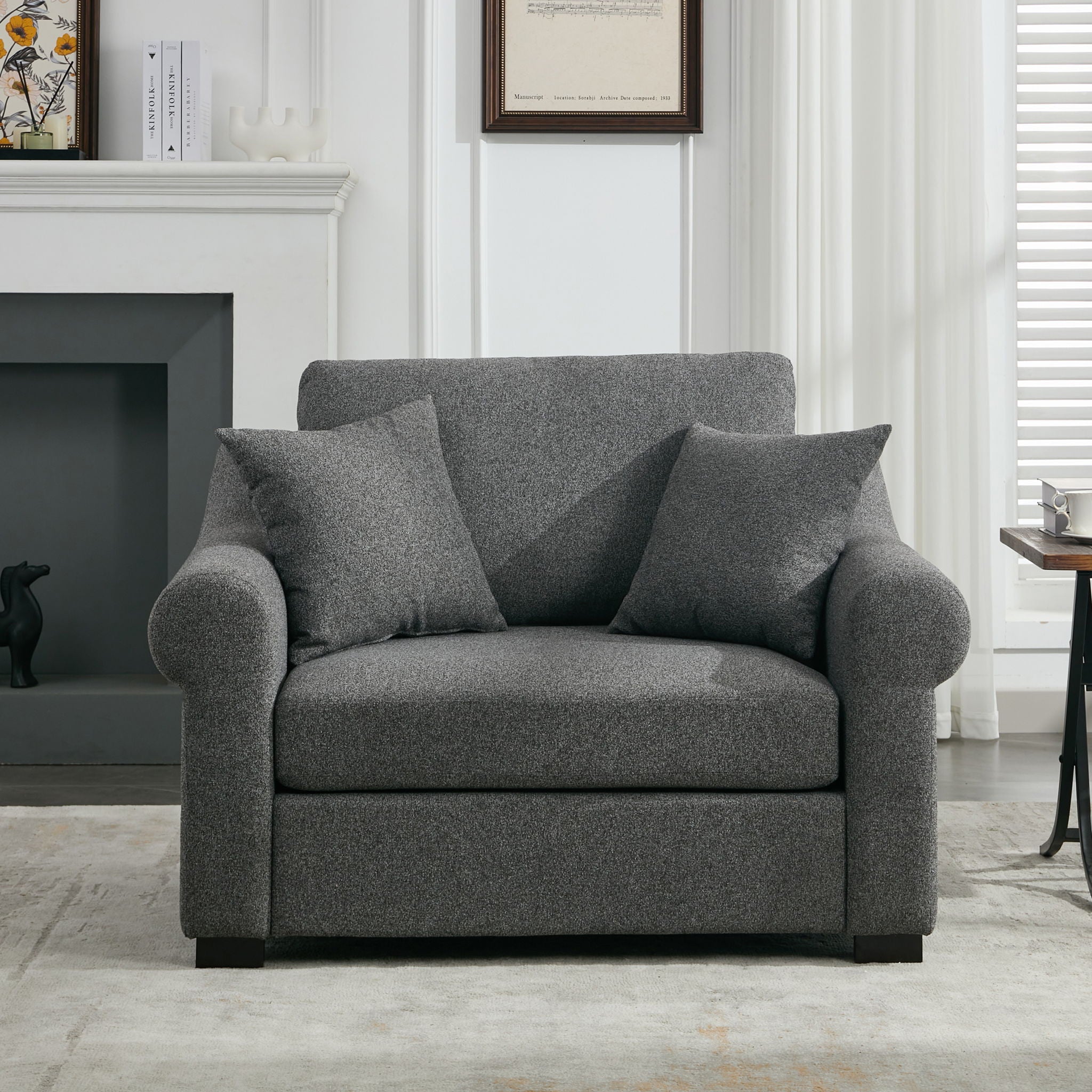 Modern Chenille Oversized Armchair, Chair And A Half, Single Sofa