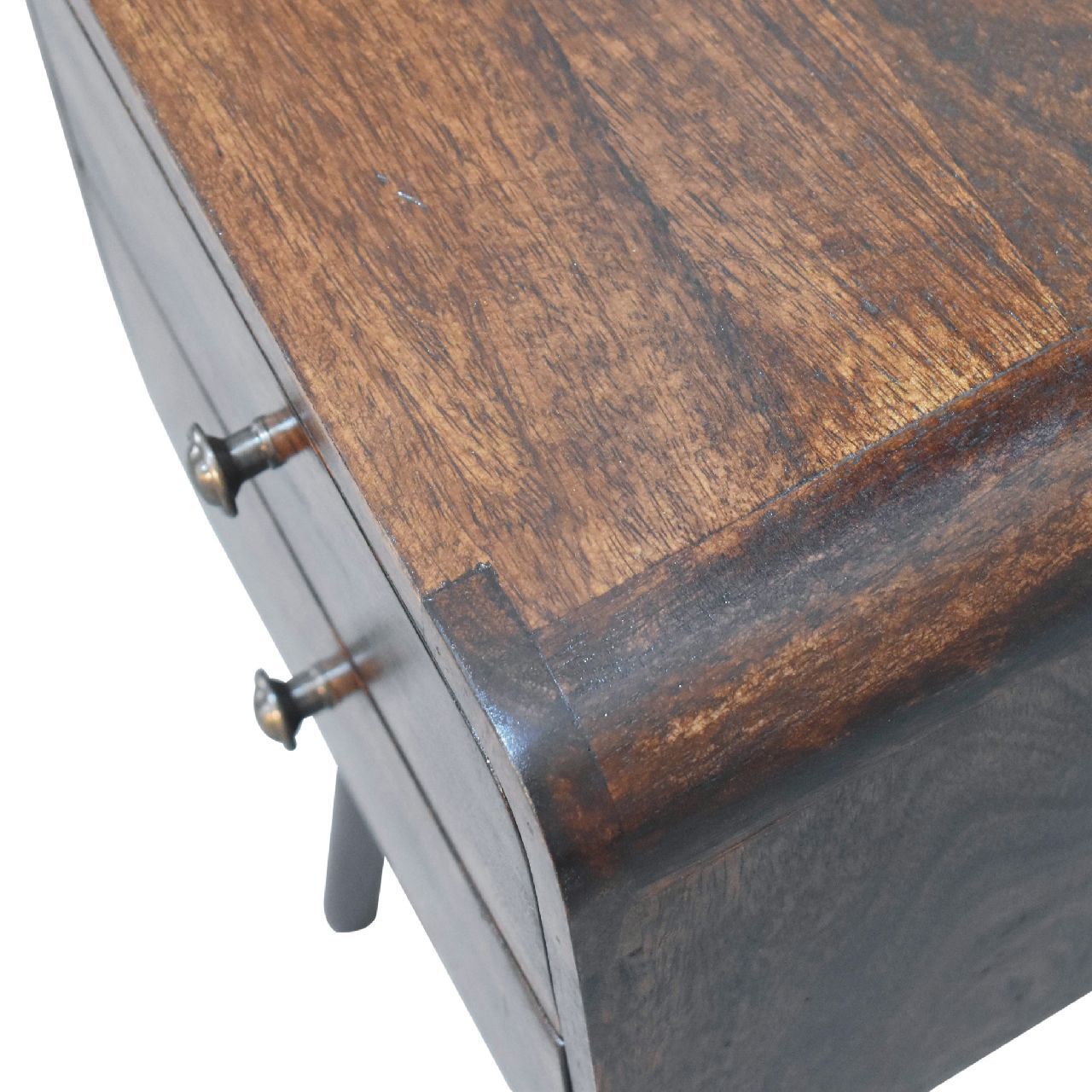 Mini Curved Nightstand - Walnut