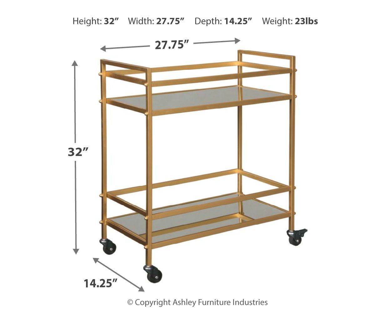 Signature Design by Ashley® Kailman - Bar Cart | Meri Furniture