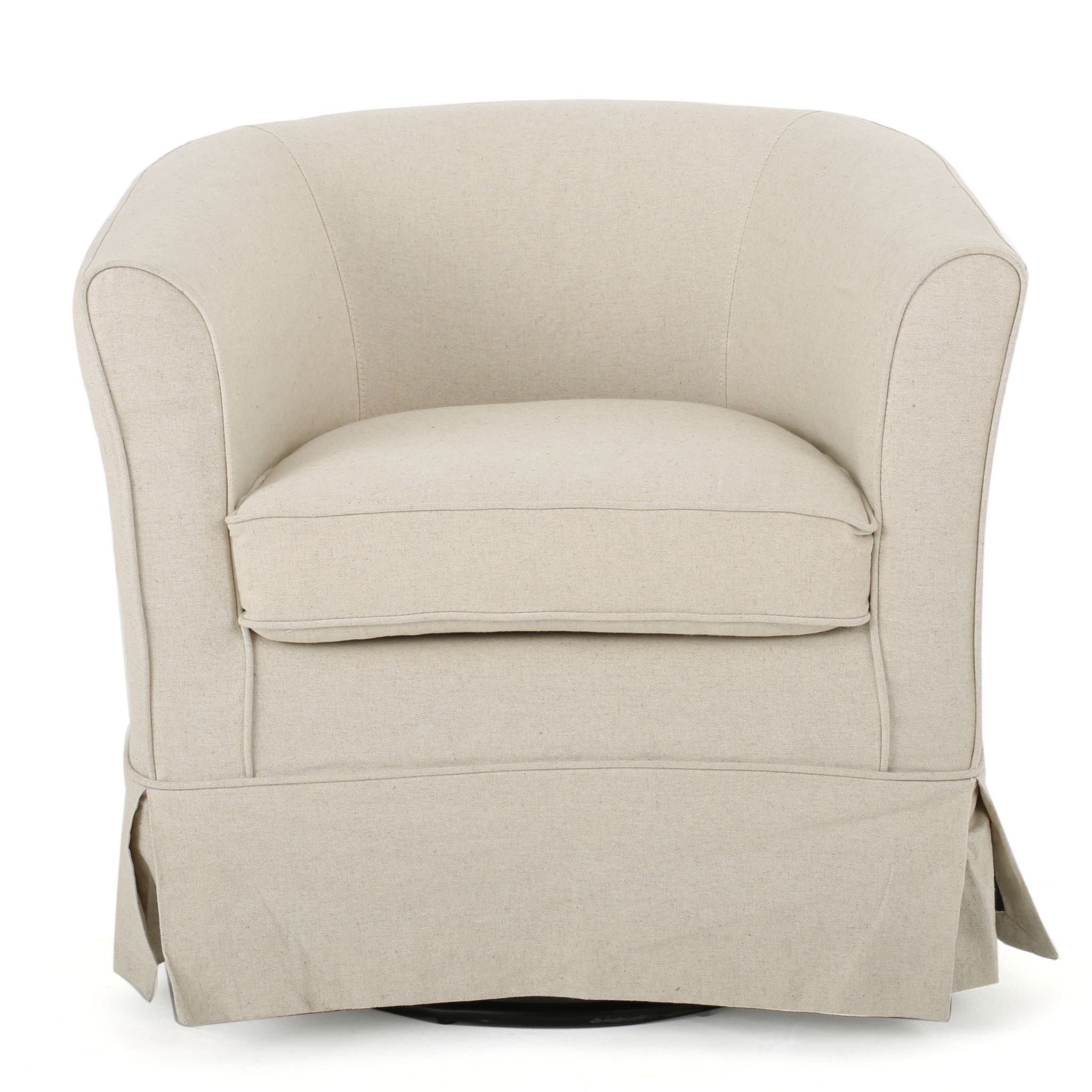 Glitter - Upholstered Swivel Chair With Loose Cover And Curved Back