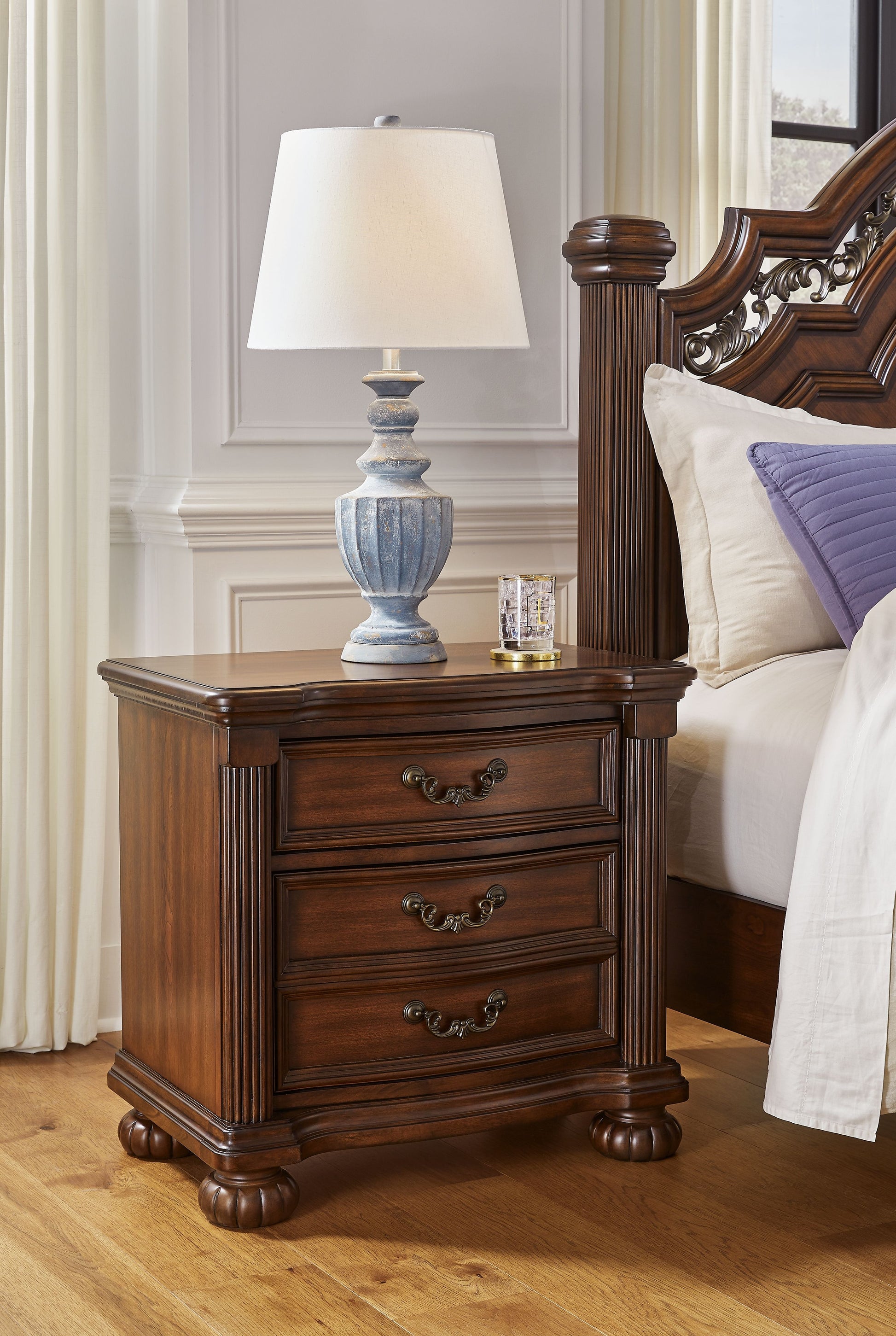 Signature Design by Ashley® Lavinton - Brown - Three Drawer Night Stand | Meri Furniture