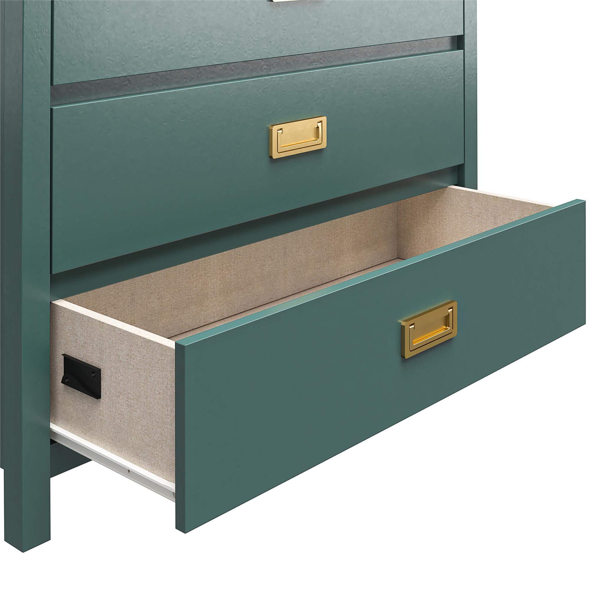 Haven - 5 Drawer Dresser - Dark Green