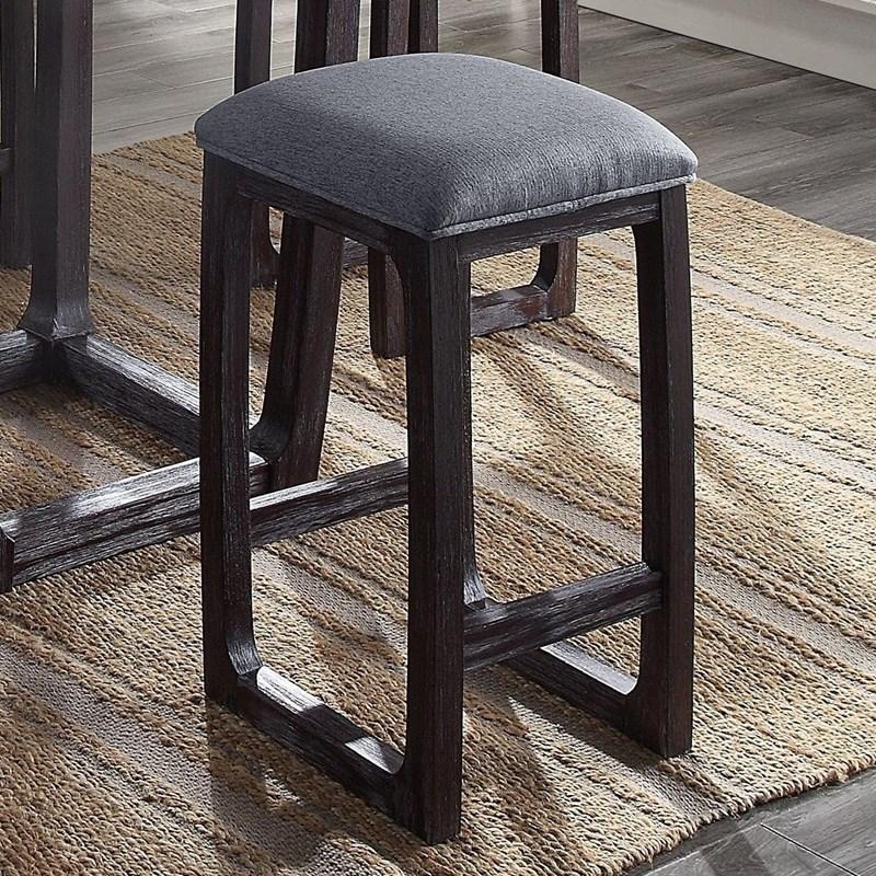 ACME Razo - Stool - Fabric & Weathered Espresso | Meri Furniture