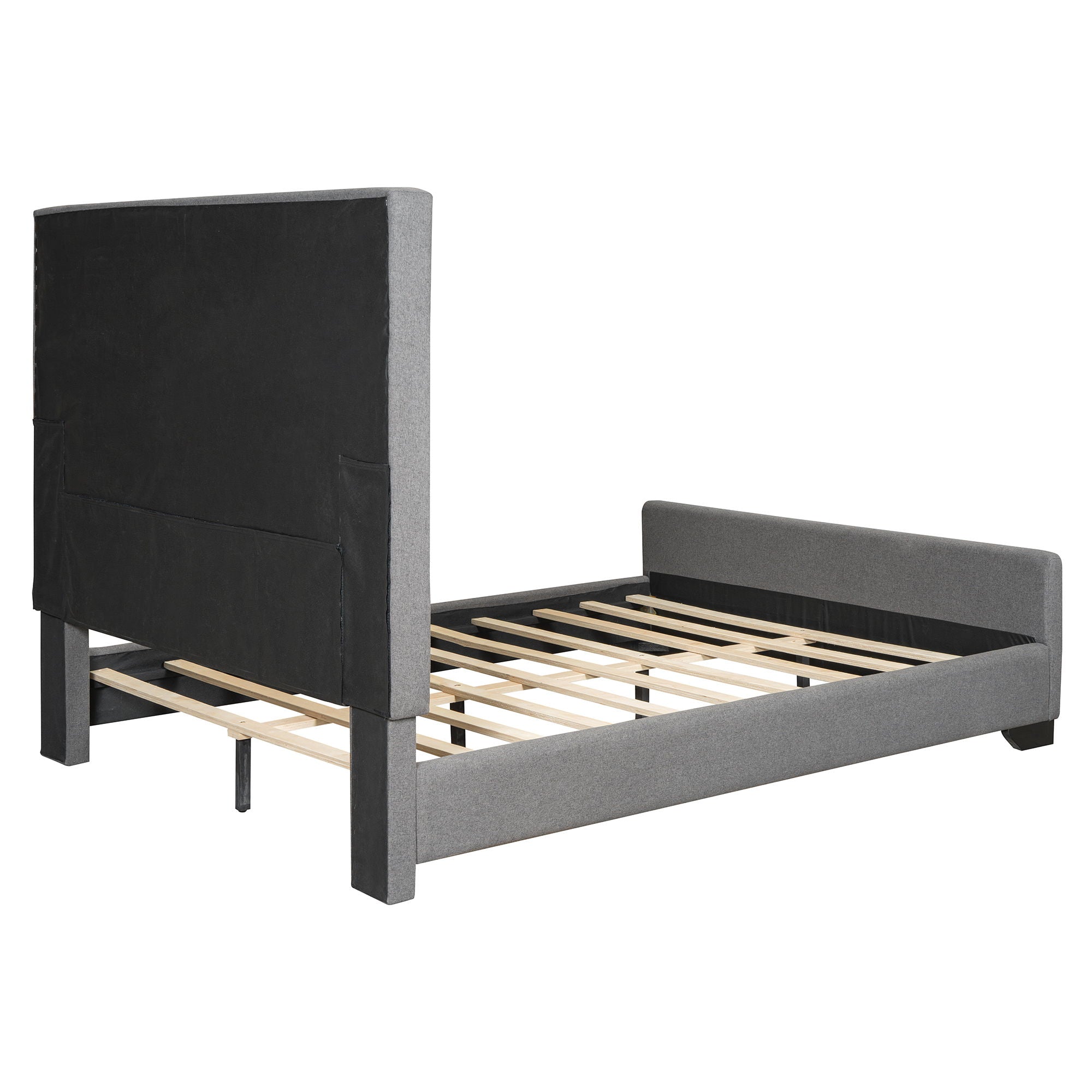 Upholstered Bed With Slats Support, No Box Spring Needed