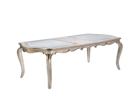 ACME Esteban - Dining Table - Antique Champagne Finish | Meri Furniture