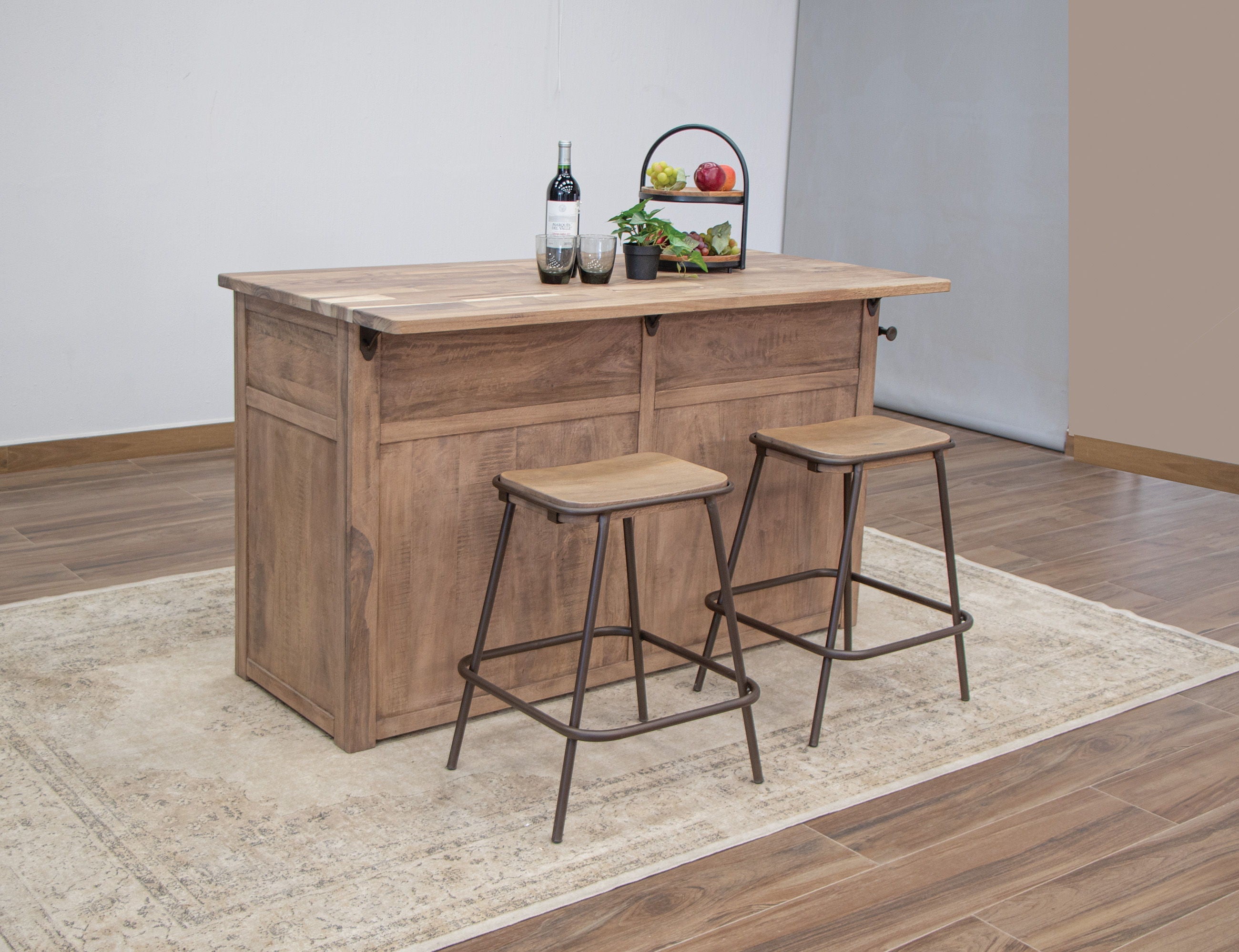 International Furniture Direct Natural Parota - Stool | Meri Furniture
