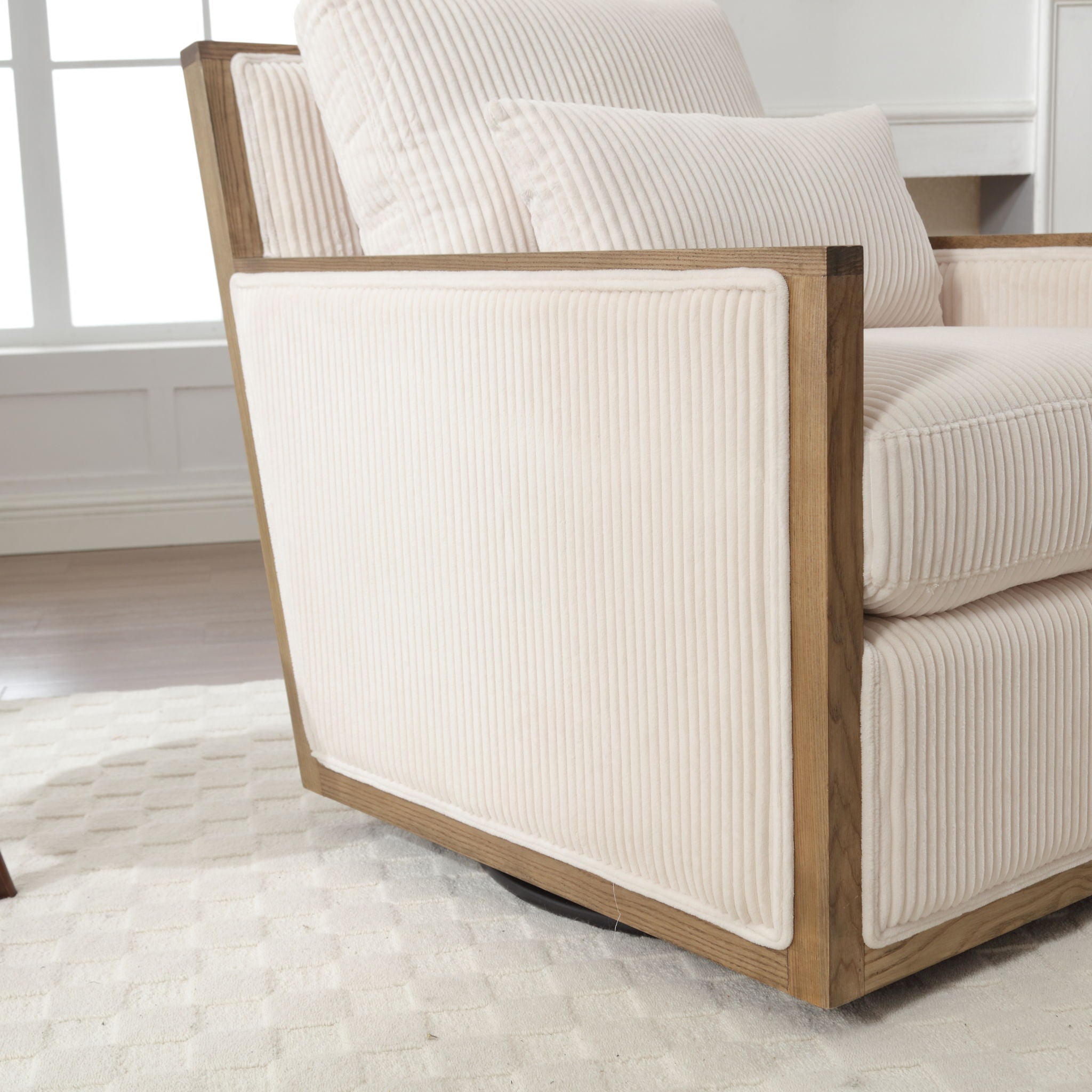 Comfy Accent Barrel Chair, 360 Degree Swivel