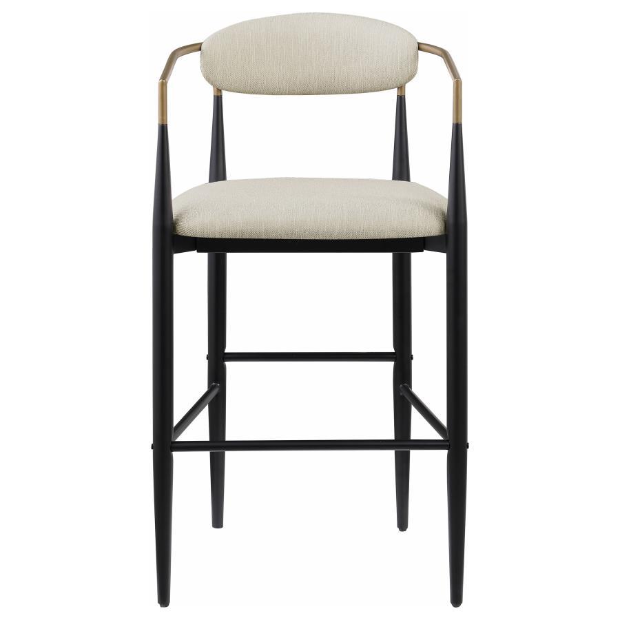 Coaster Fine Furniture Tina - Metal Pub Height Bar Stool With Upholstered Back And Seat (Set of 2) | Meri Furniture