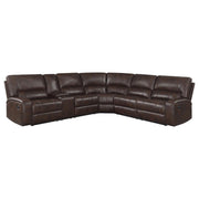 Coaster Fine Furniture Brunson - 3 Piece Upholstered Reclining Sectional Sofa - Brown | Meri Furniture