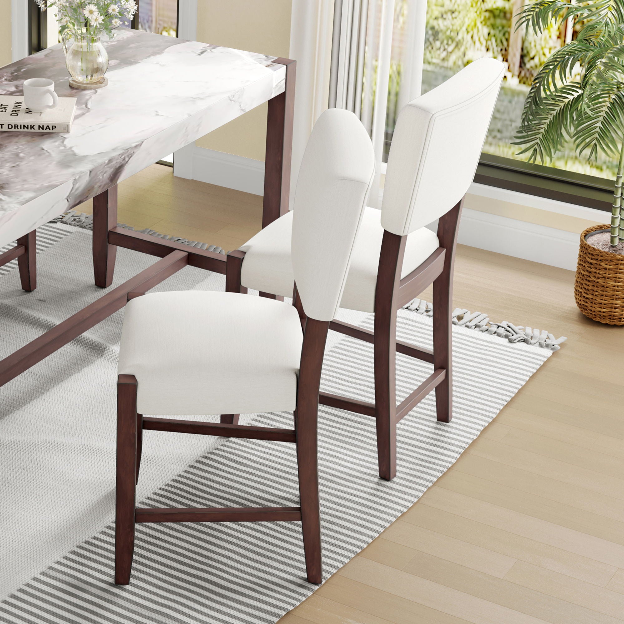 Mid Century Modern Bar Stools, Upholstered Counter Chairs