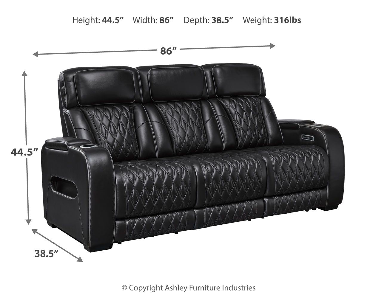 Signature Design by Ashley® Boyington - Power Reclining Sofa With Adj Headrest | Meri Furniture
