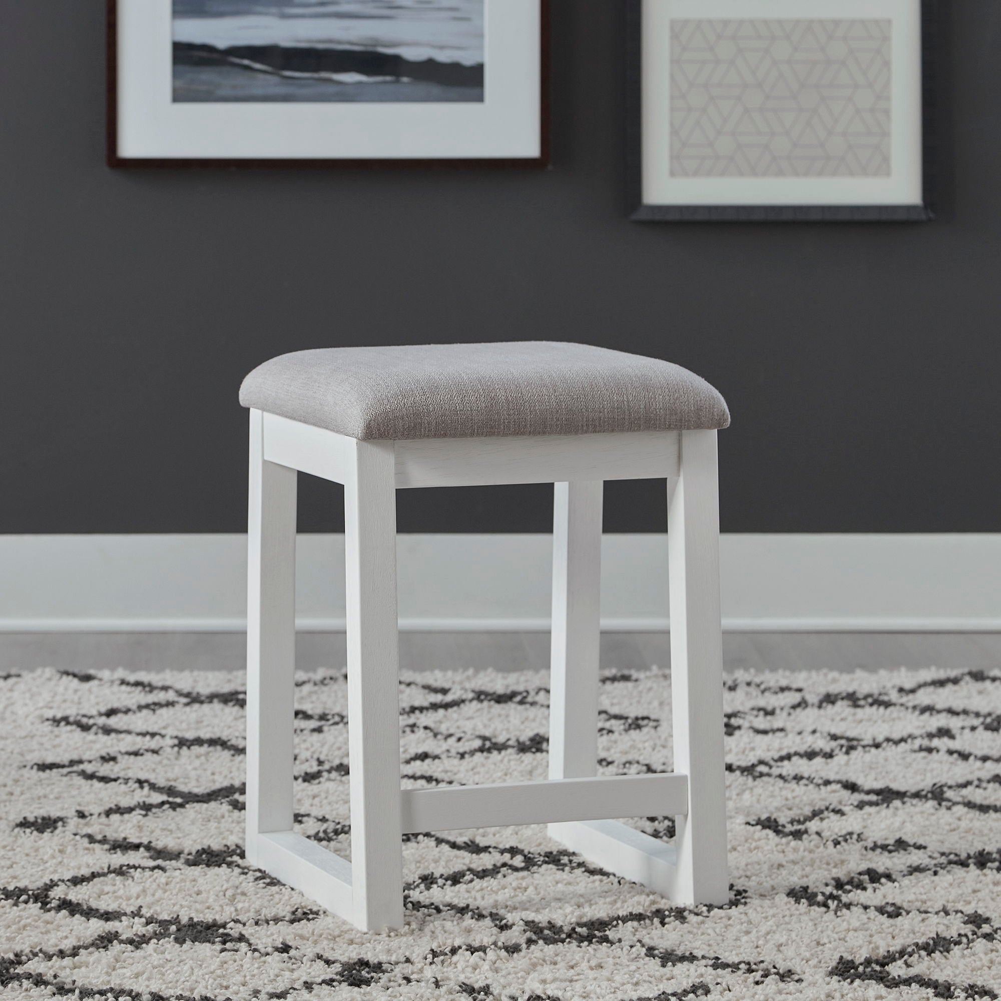 Liberty Furniture Palmetto Heights - Upholstered Console Stool - White | Meri Furniture