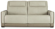 Signature Design by Ashley® Battleville - Almond - 2 Seat Pwr Rec Sofa Adj Hdrest | Meri Furniture