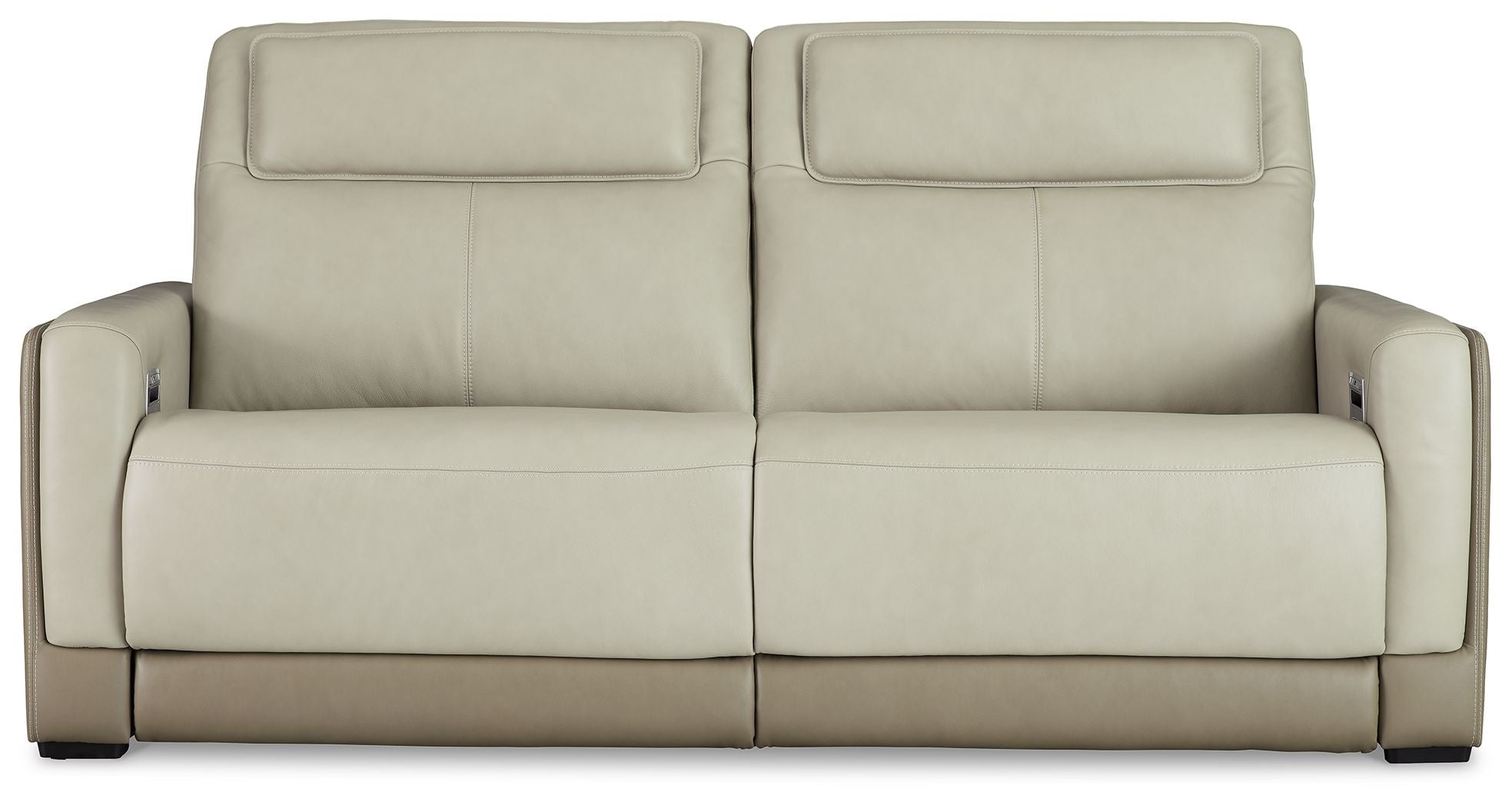 Signature Design by Ashley® Battleville - Almond - 2 Seat Pwr Rec Sofa Adj Hdrest | Meri Furniture