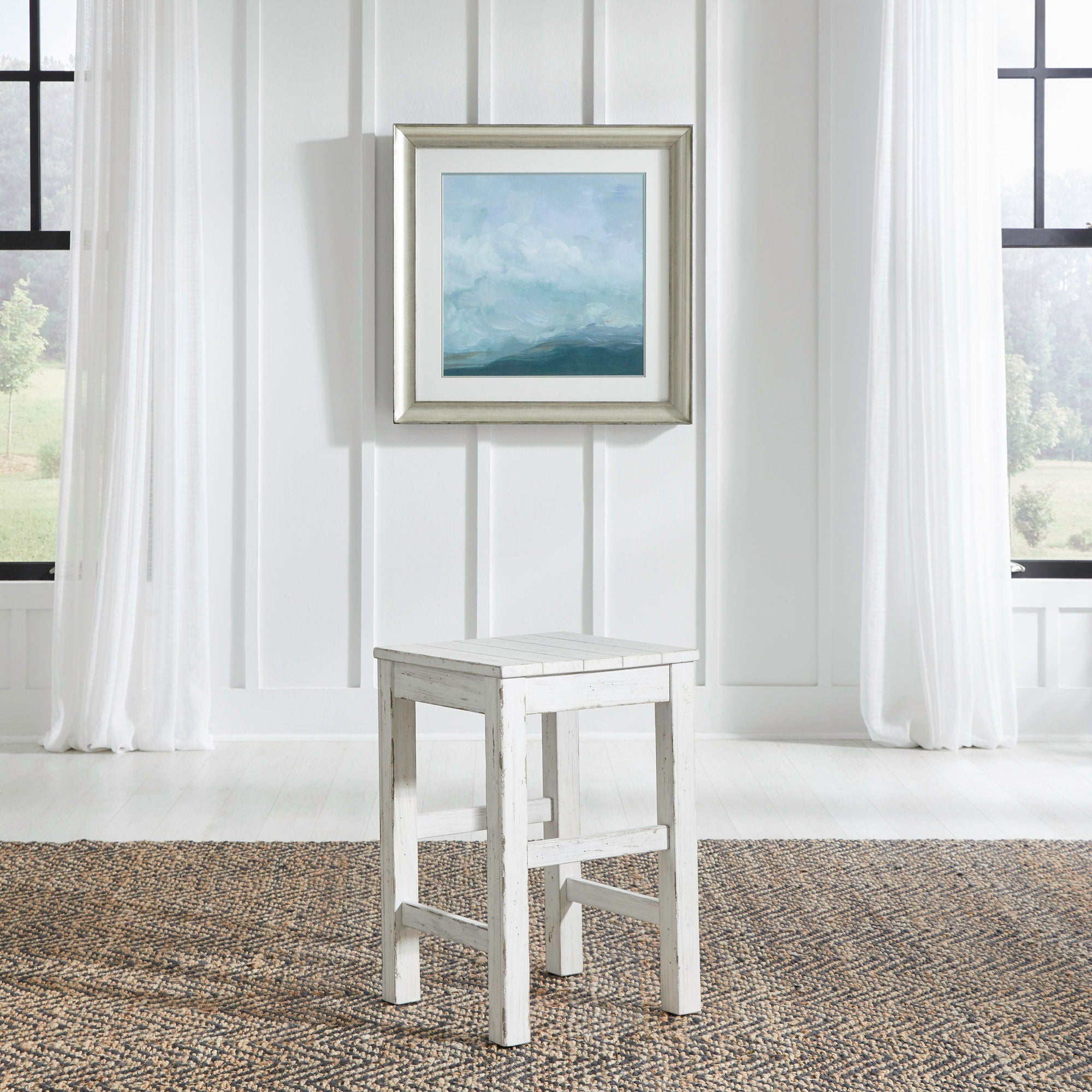 Liberty Furniture River Place - Console Stool - White | Meri Furniture