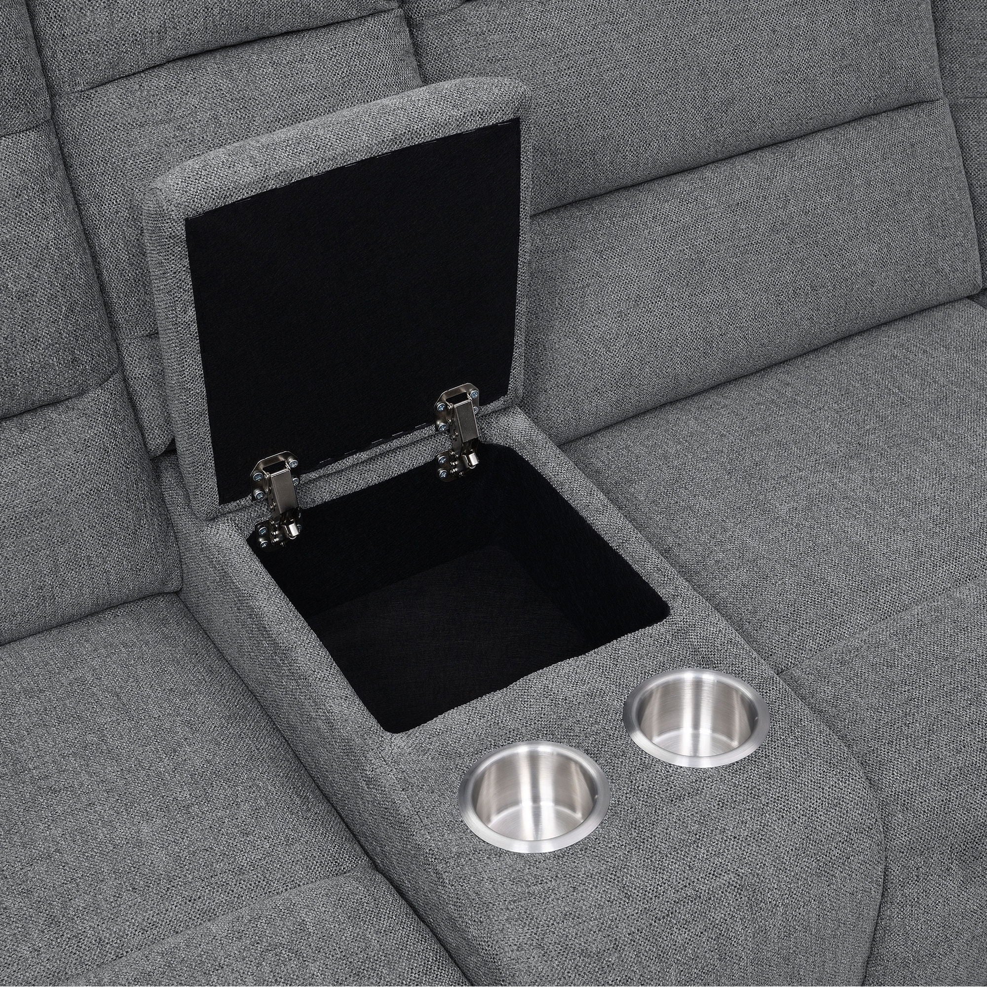 Aaron - 3 Piece Upholstered Sectional - Smoke