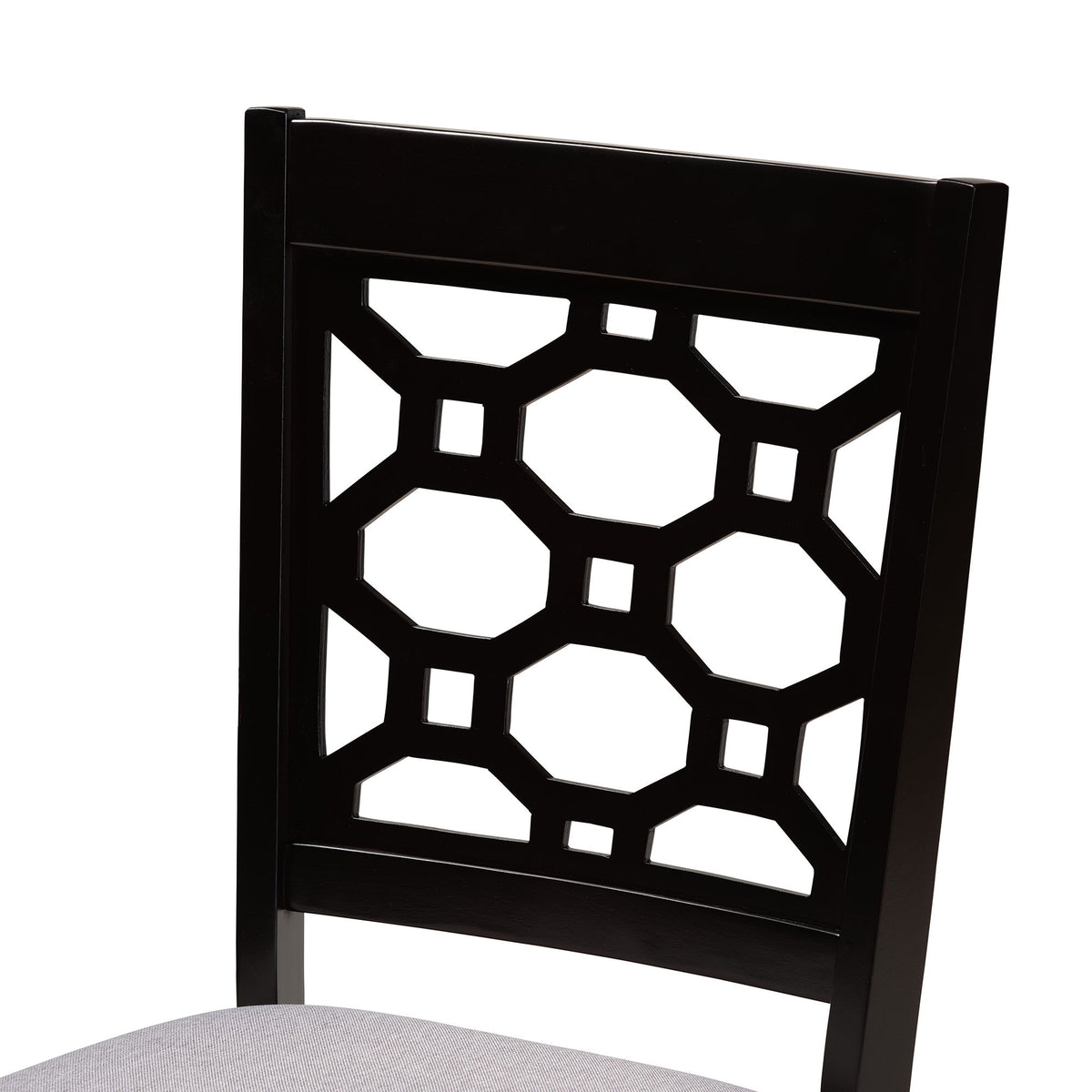 Gabriel Modern and Contemporary Grey Fabric Upholstered and Dark Brown Finished Wood 6-Piece Dining Set