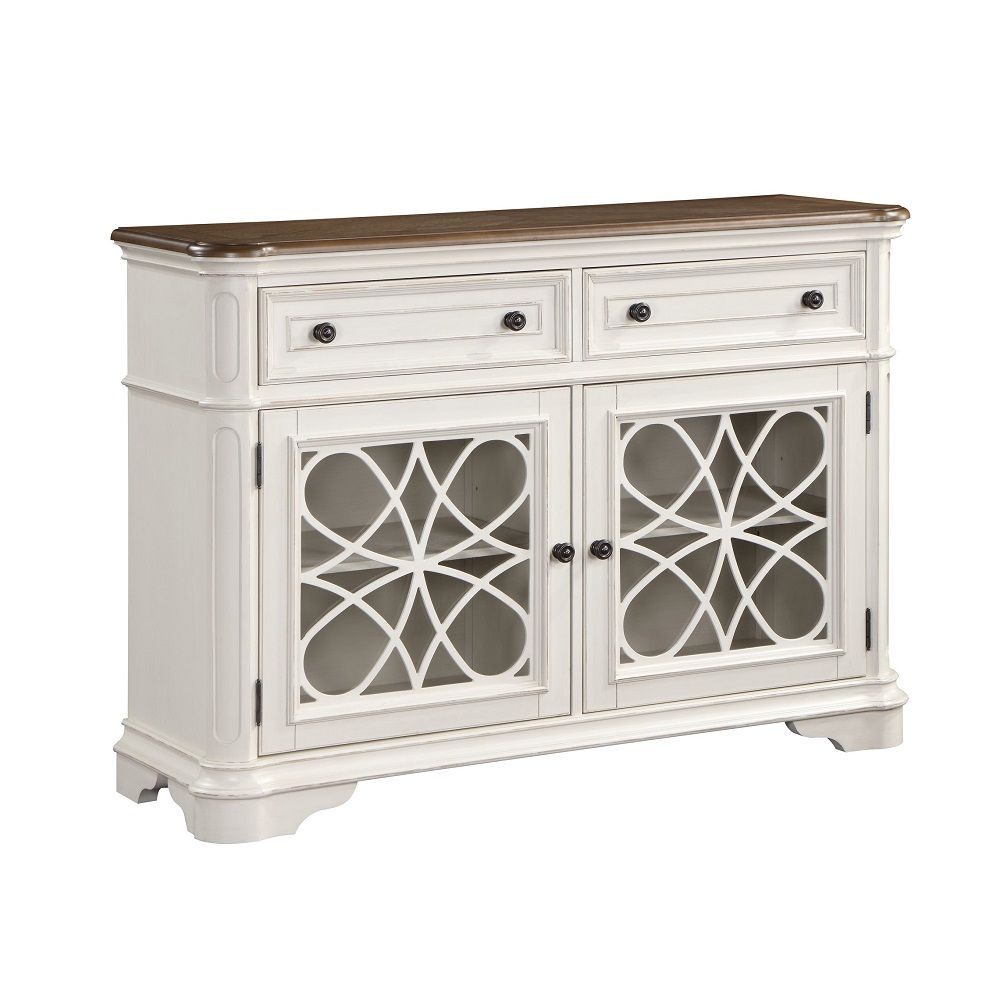 ACME Florian - Server - Antique White & Oak | Meri Furniture