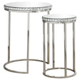 Coaster Fine Furniture Addison - 2-Piece Round Mirror Top Nesting Tables - Silver | Meri Furniture