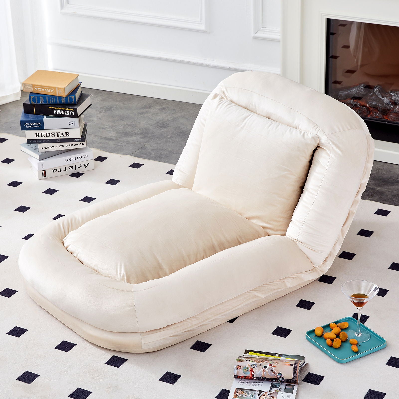 Contemporary Folding Sofa Chair With 5 Adjustable Positions For Gaming, Meditation, And Relaxation