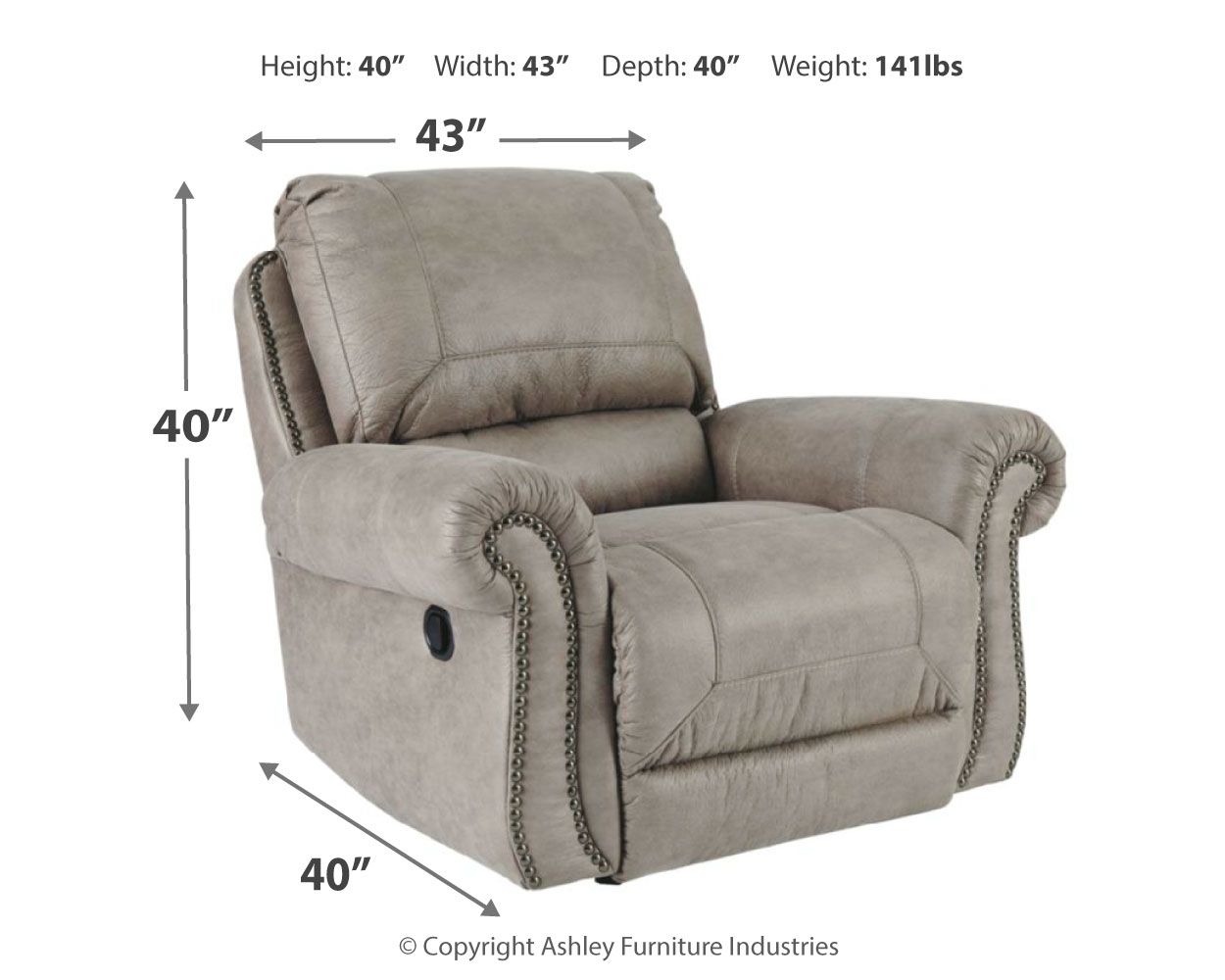 Ashley Furniture Olsberg - Steel - Rocker Recliner | Meri Furniture